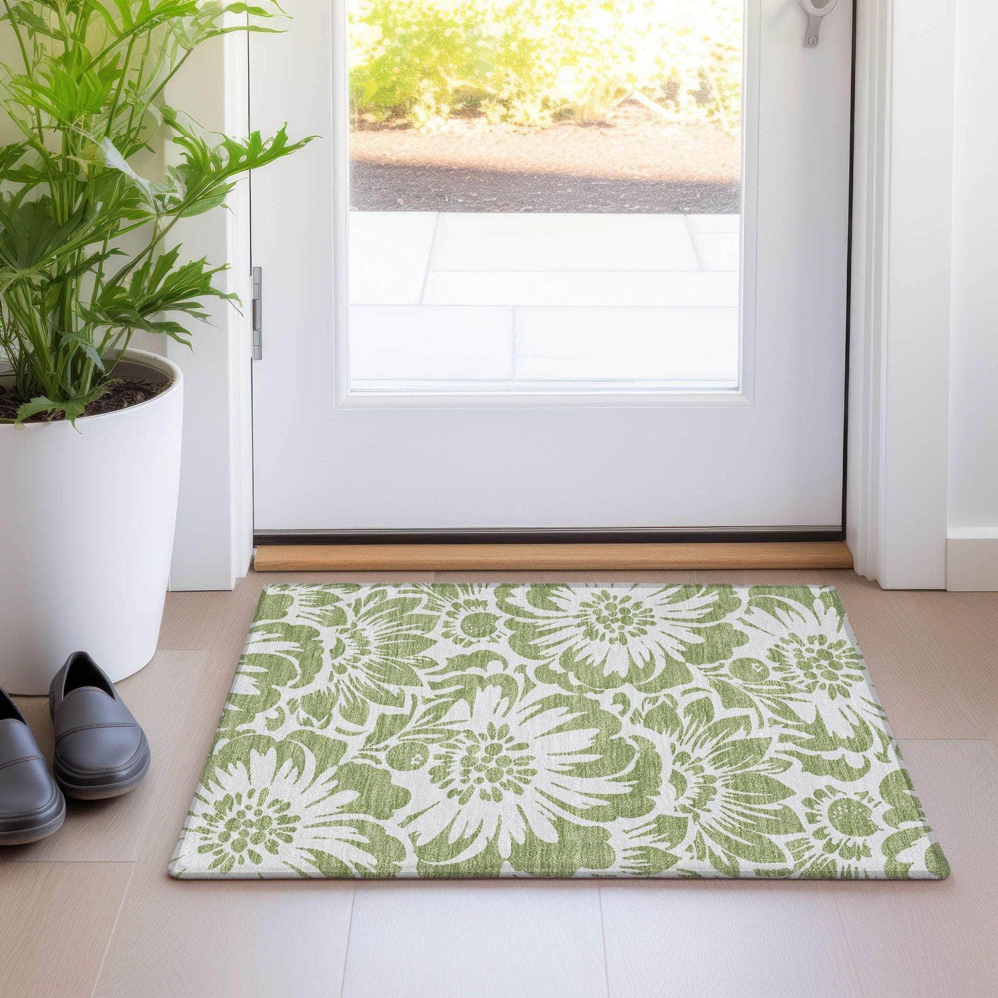 Machine Made ACN551 Aloe Green Rugs