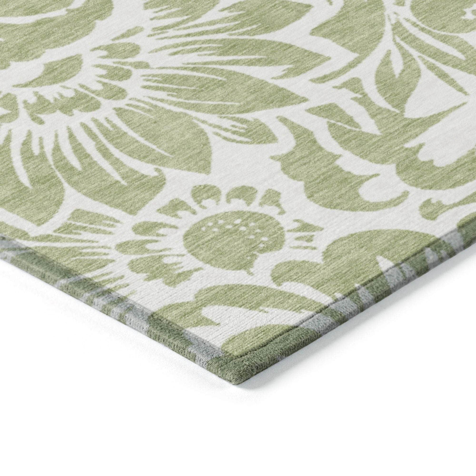 Machine Made ACN551 Aloe Green Rugs