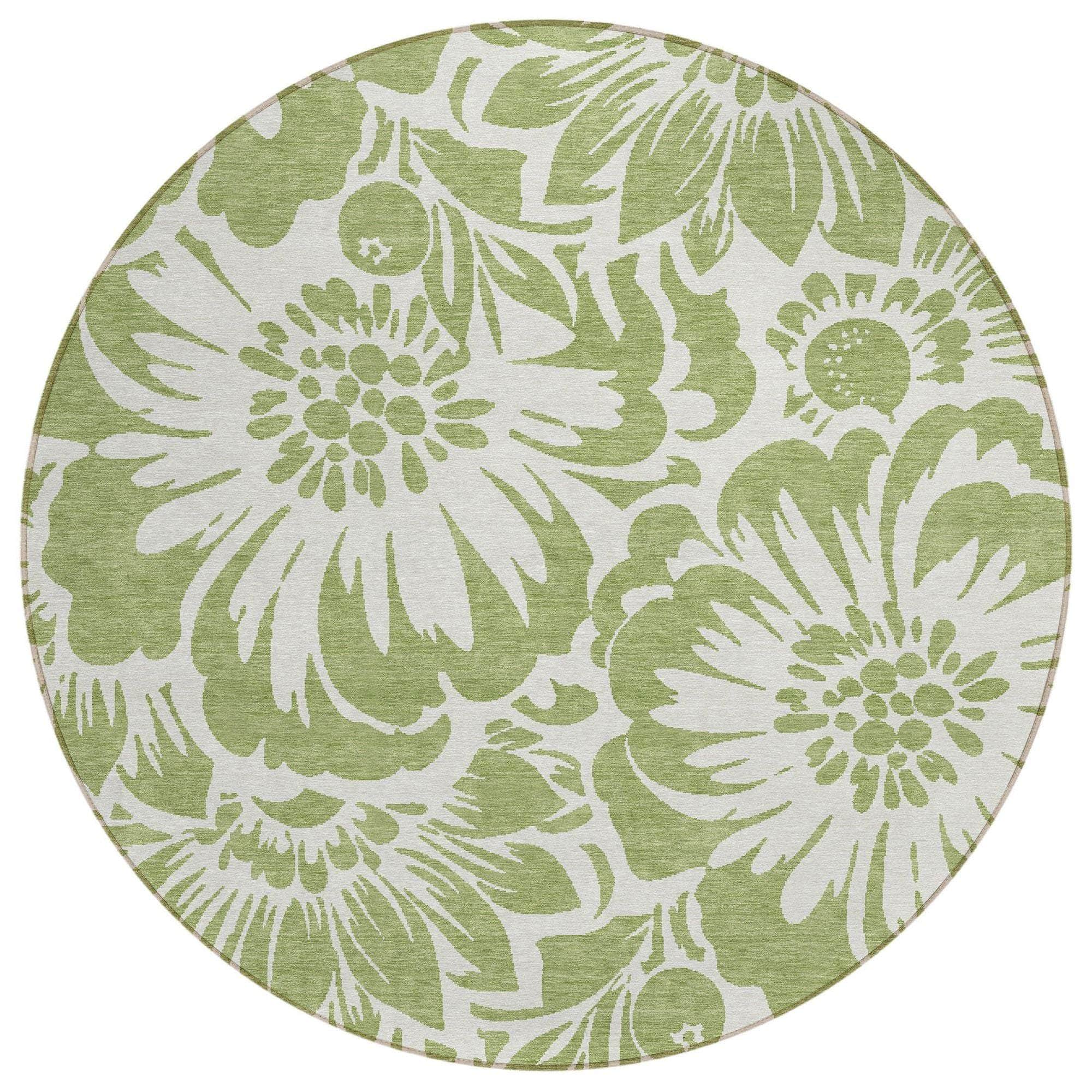 Machine Made ACN551 Aloe Green Rugs