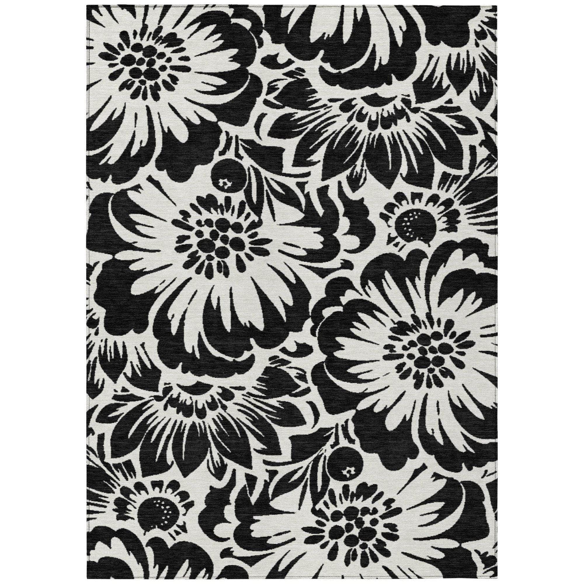 Machine Made ACN551 Black Rugs