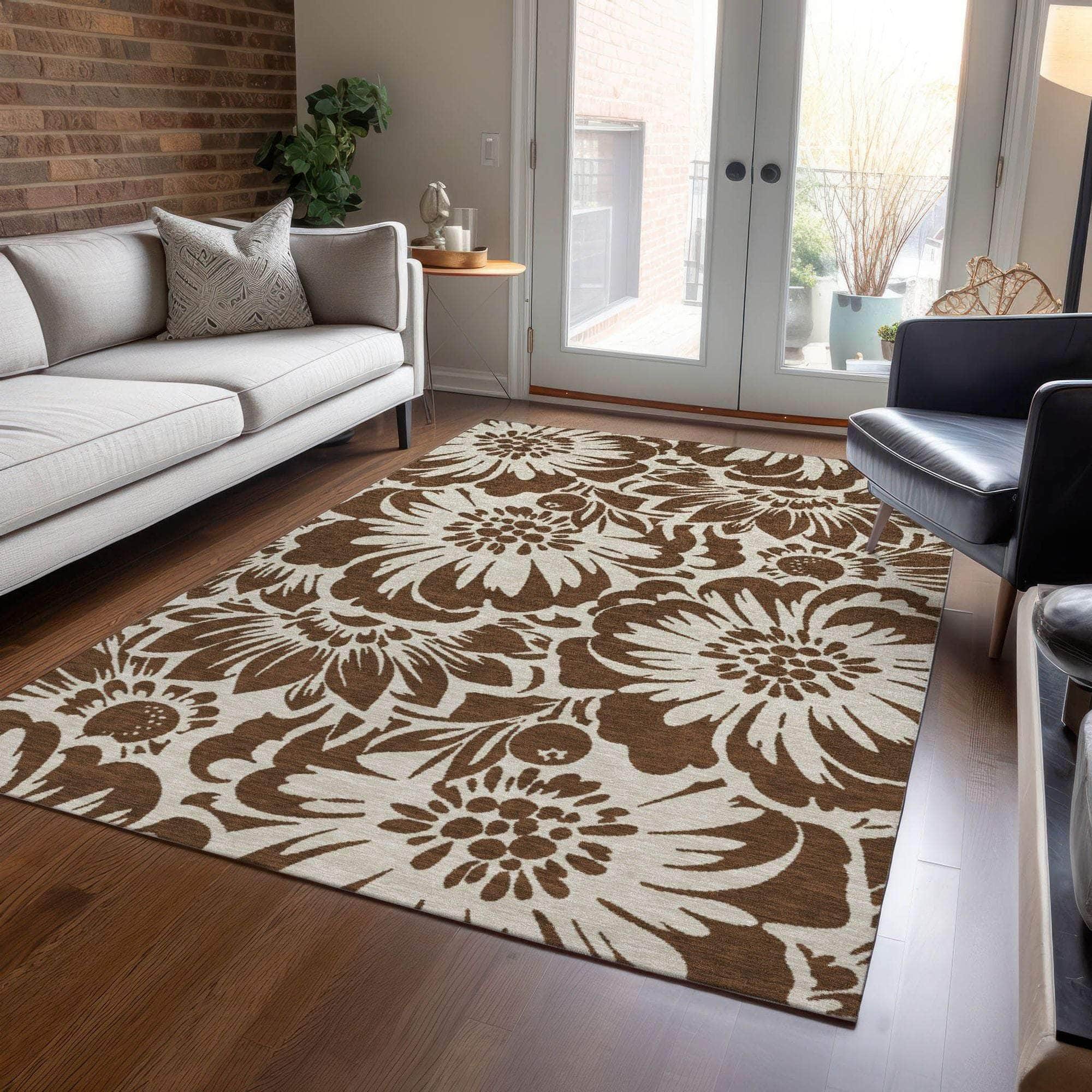 Machine Made ACN551 Brown Rugs