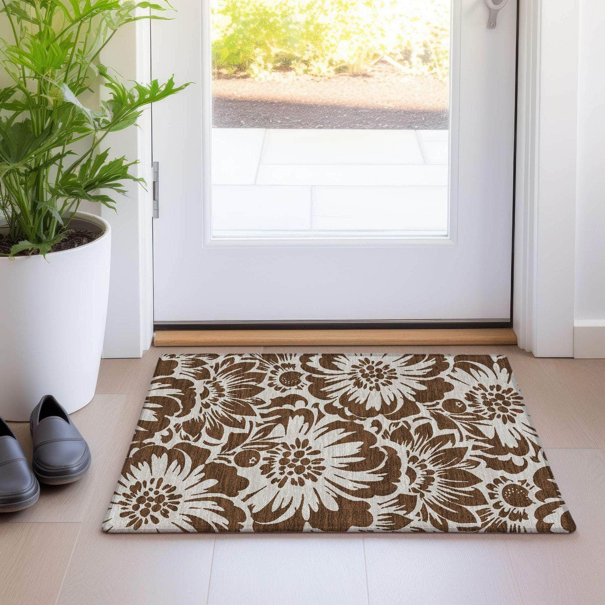 Machine Made ACN551 Brown Rugs