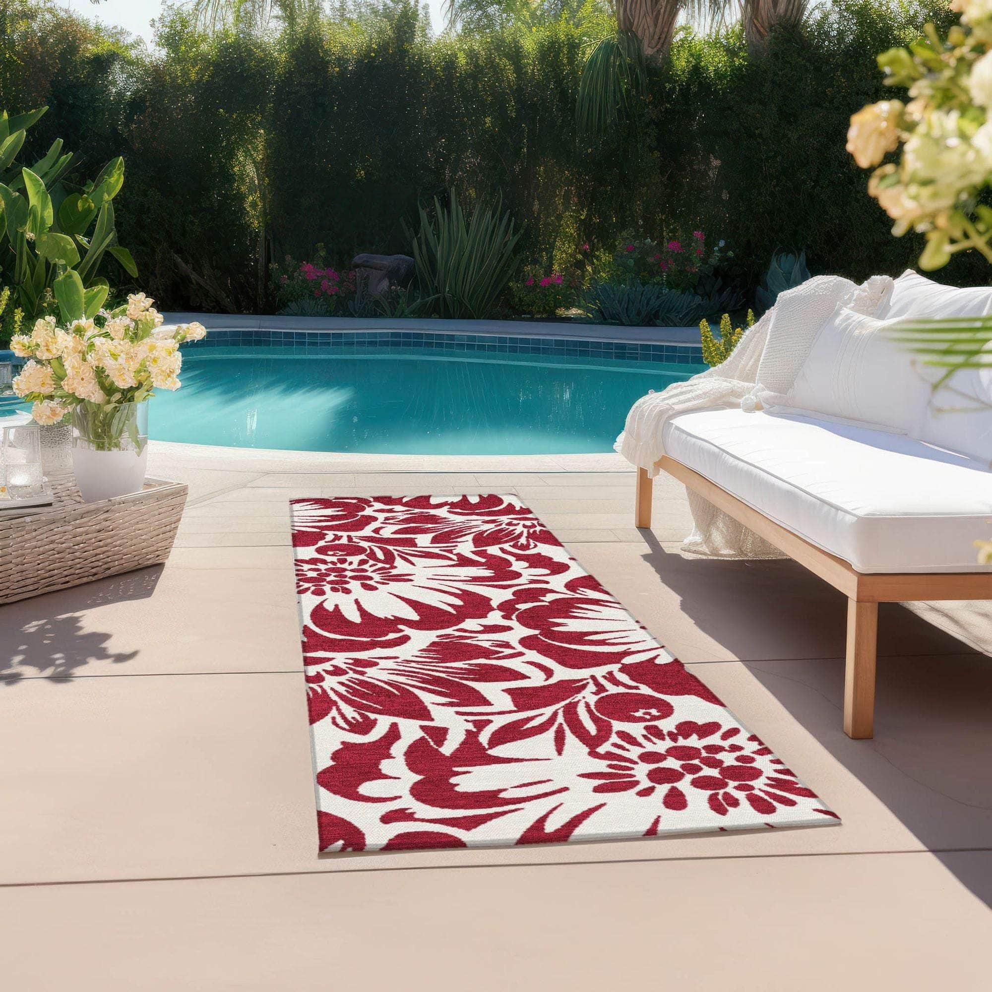 Machine Made ACN551 Burgundy Red Rugs