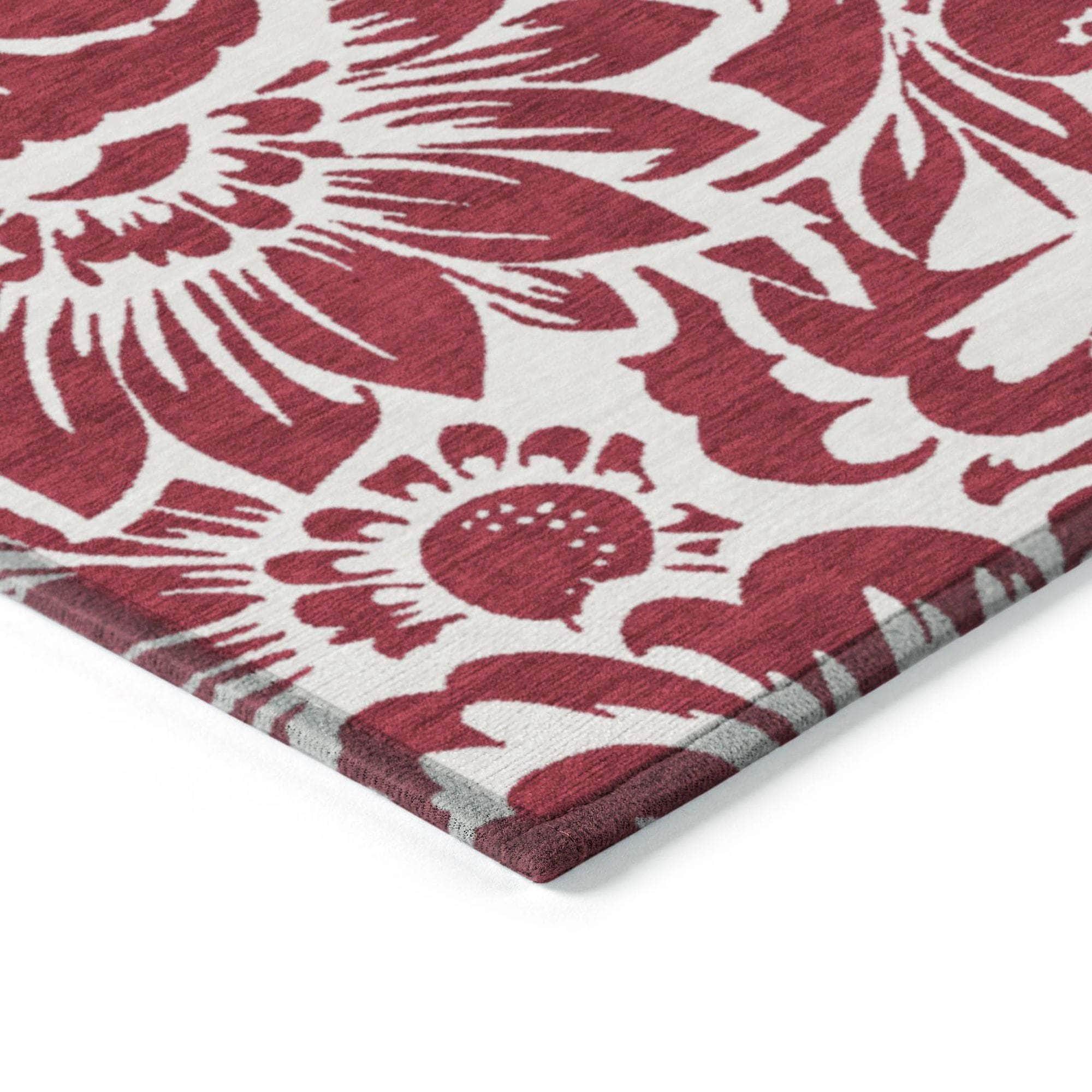 Machine Made ACN551 Burgundy Red Rugs