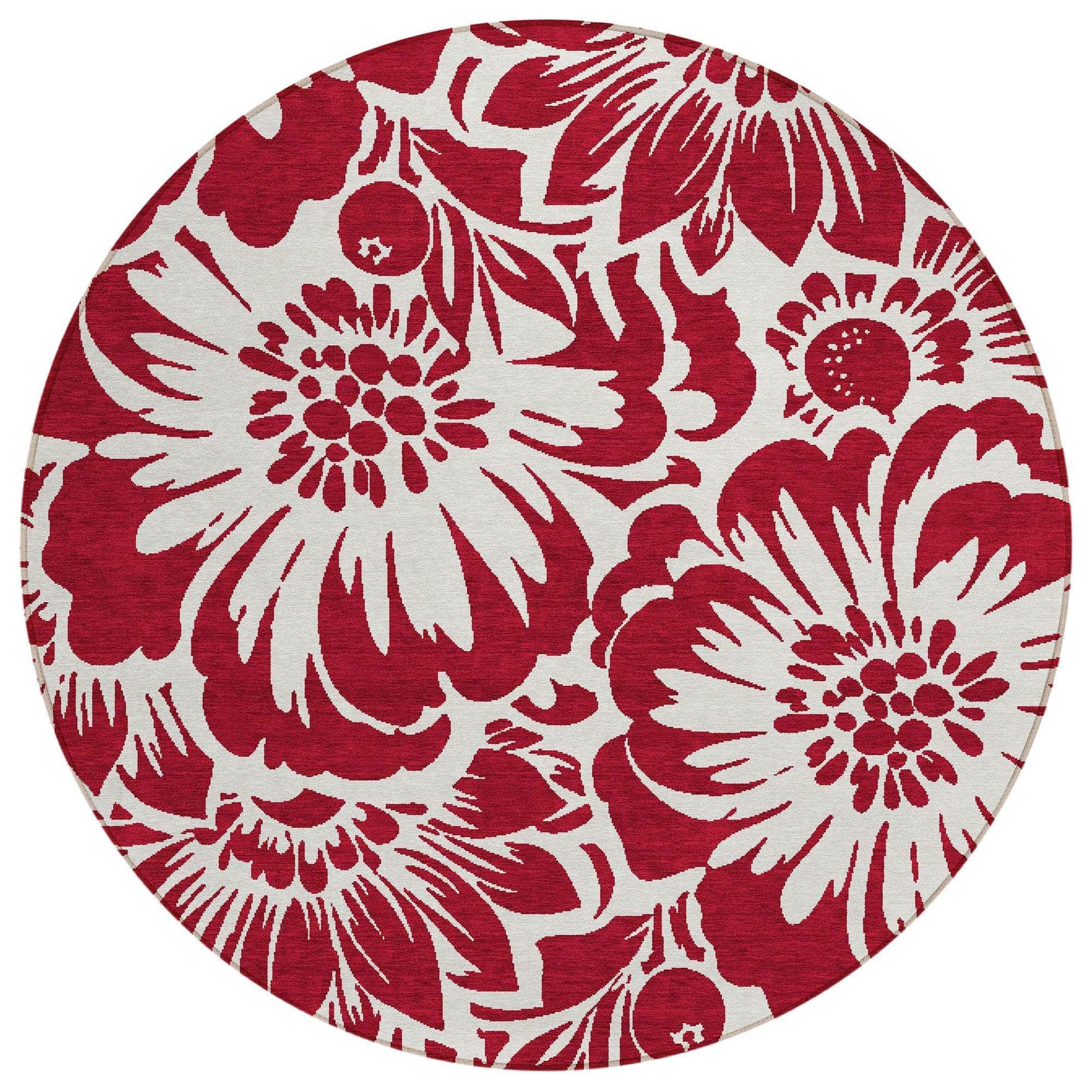 Machine Made ACN551 Burgundy Red Rugs