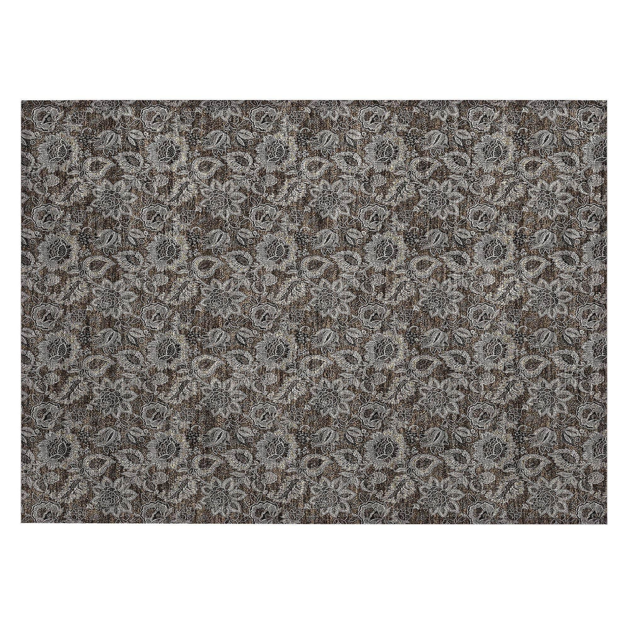 Machine Made ACN661 Chocolate Brown Rugs