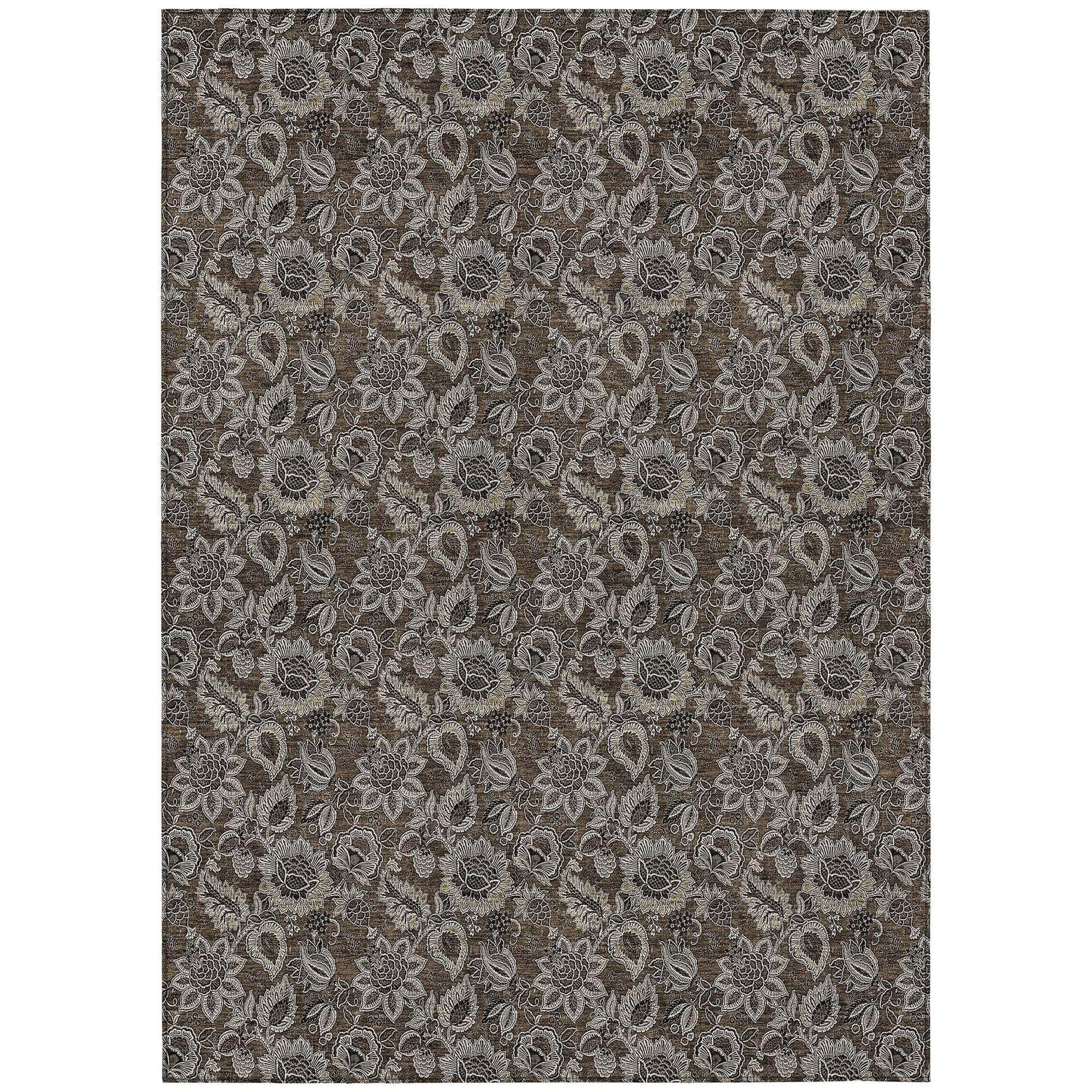 Machine Made ACN661 Chocolate Brown Rugs
