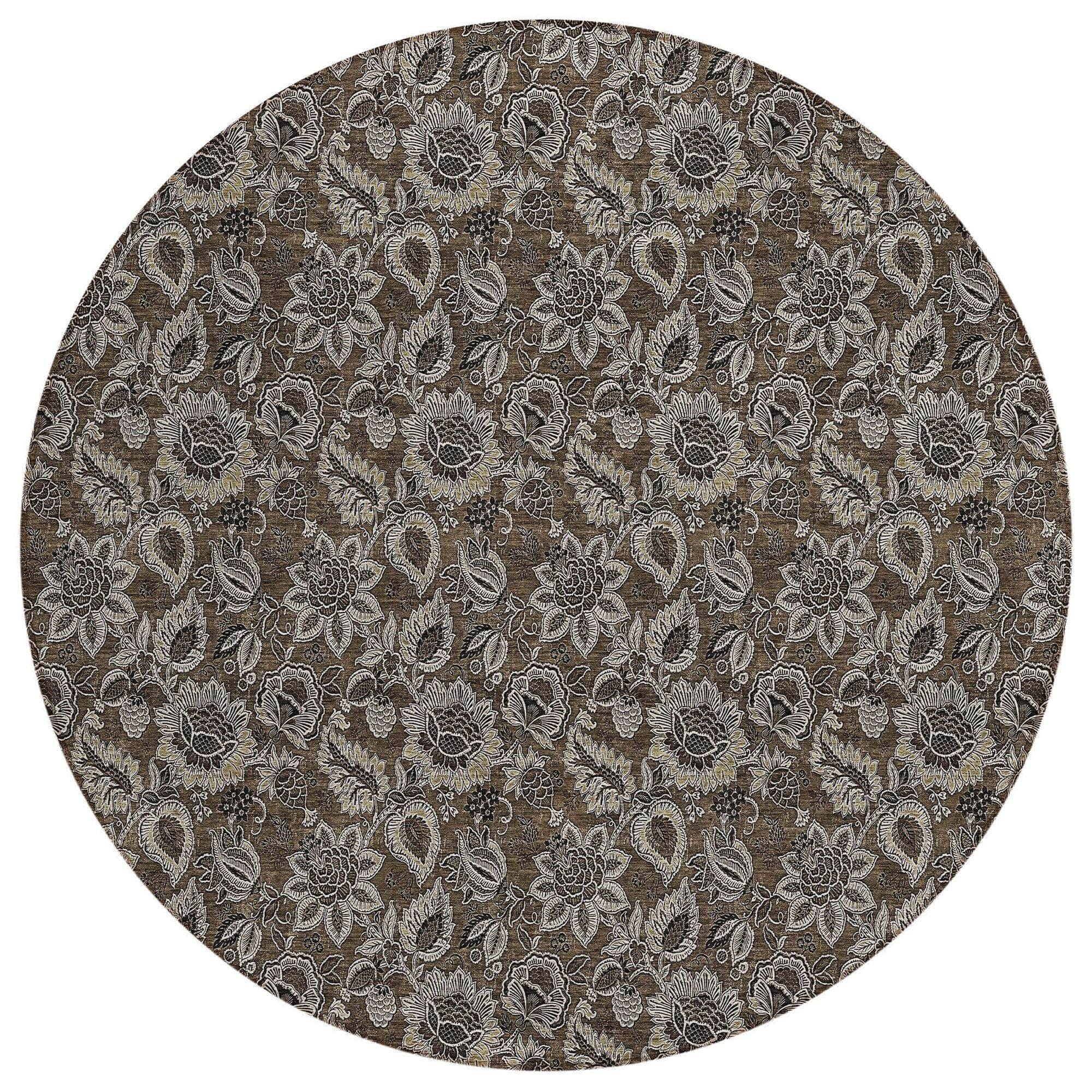 Machine Made ACN661 Chocolate Brown Rugs