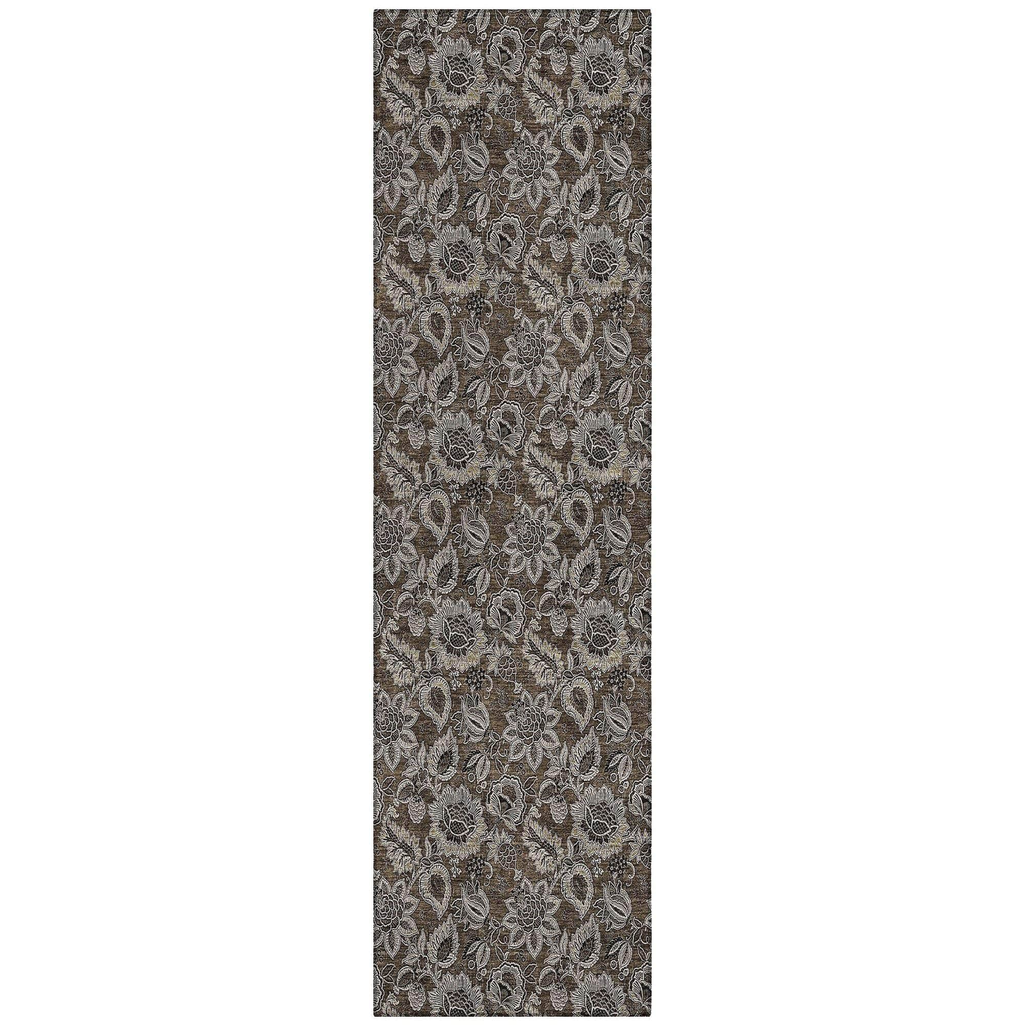 Machine Made ACN661 Chocolate Brown Rugs