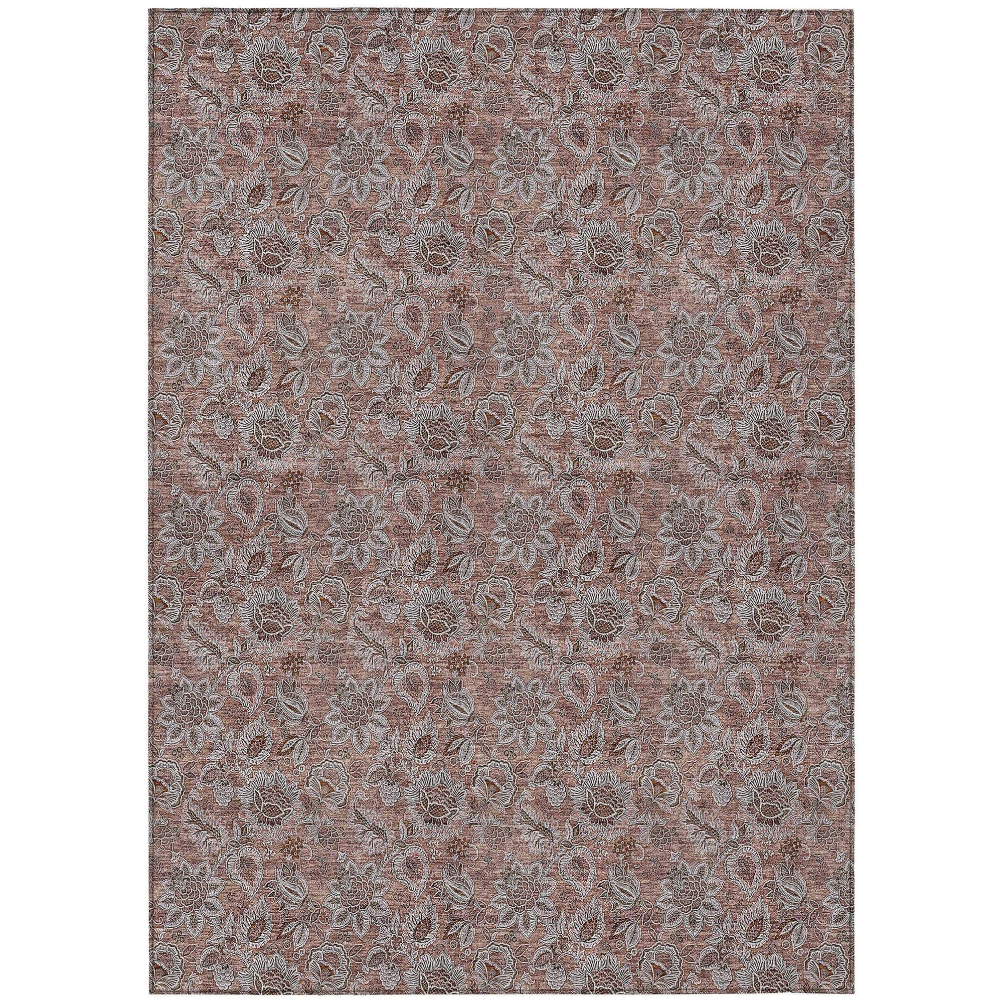 Machine Made ACN661 Copper Orange Rugs