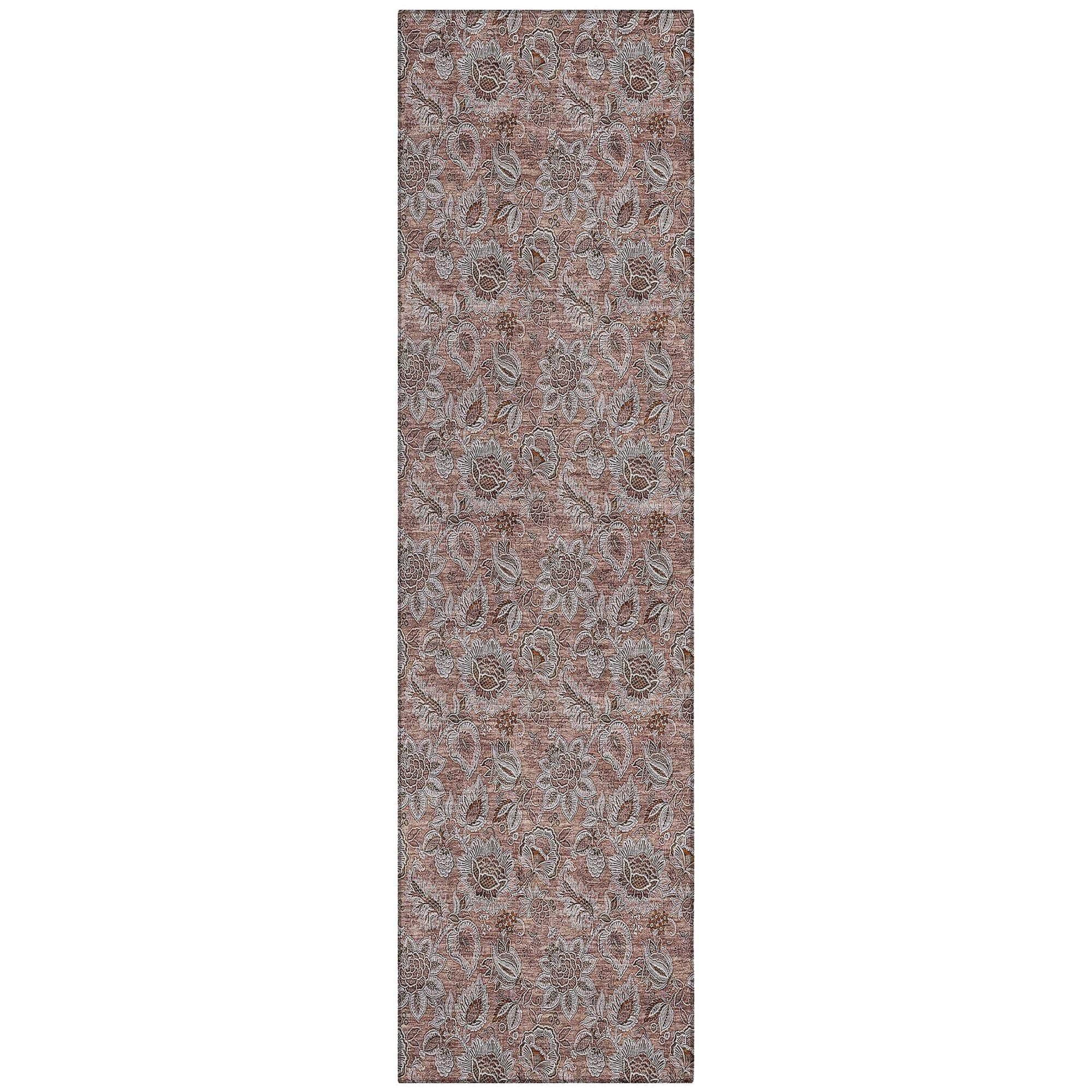 Machine Made ACN661 Copper Orange Rugs