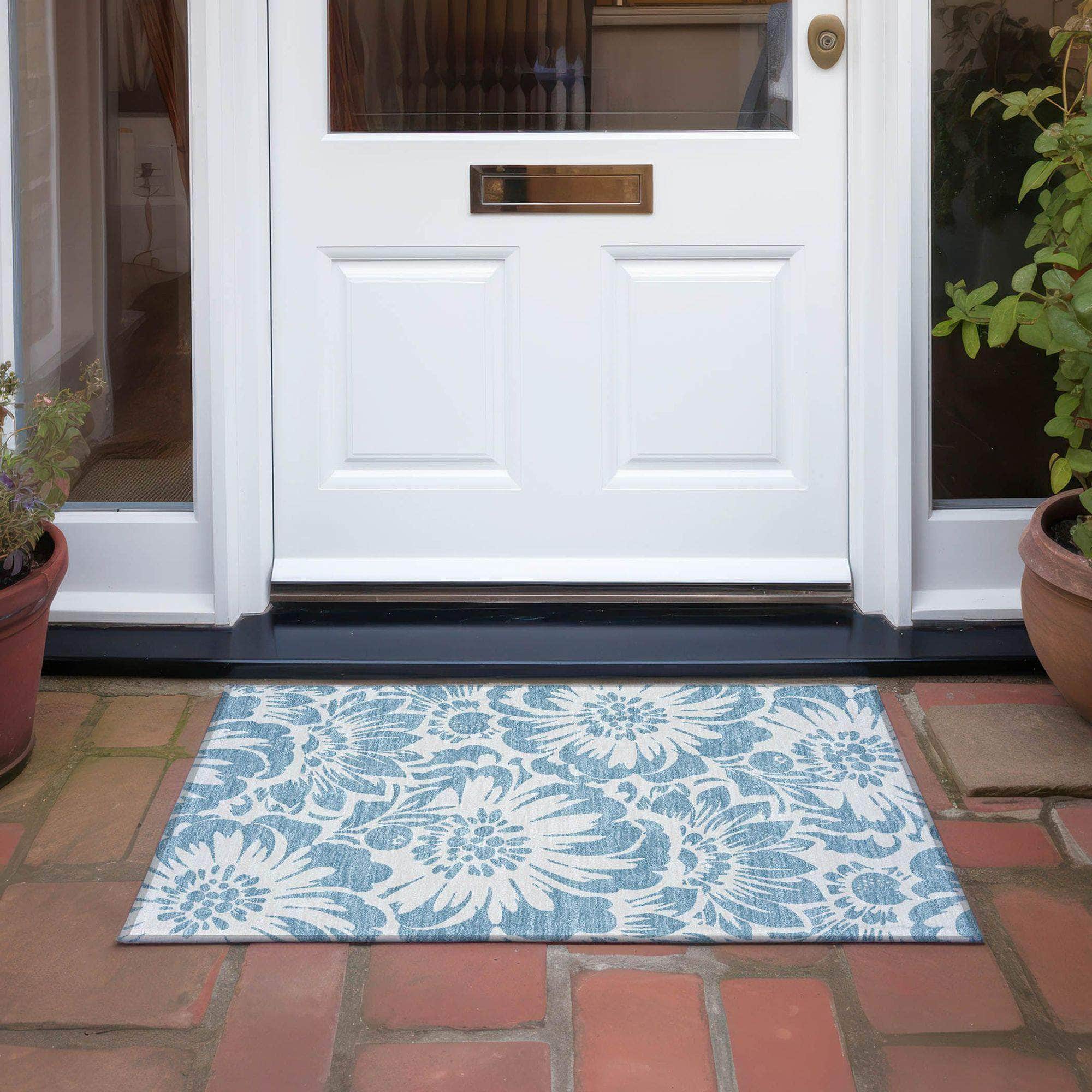 Machine Made ACN551 Denim Blue Rugs
