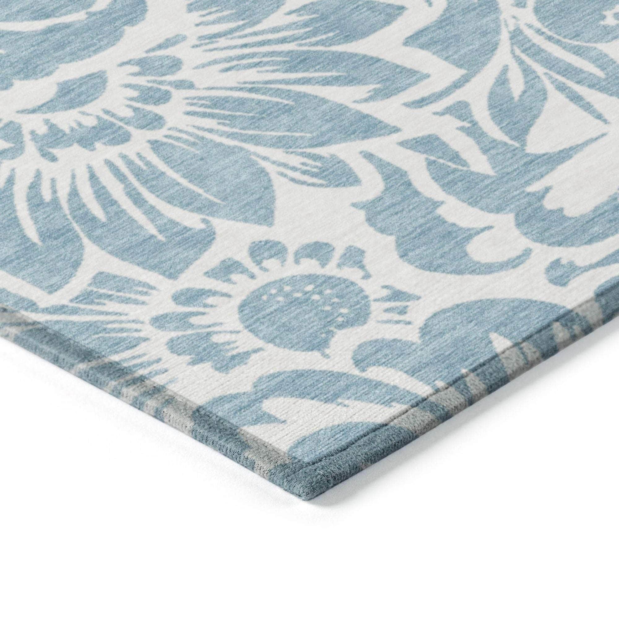 Machine Made ACN551 Denim Blue Rugs