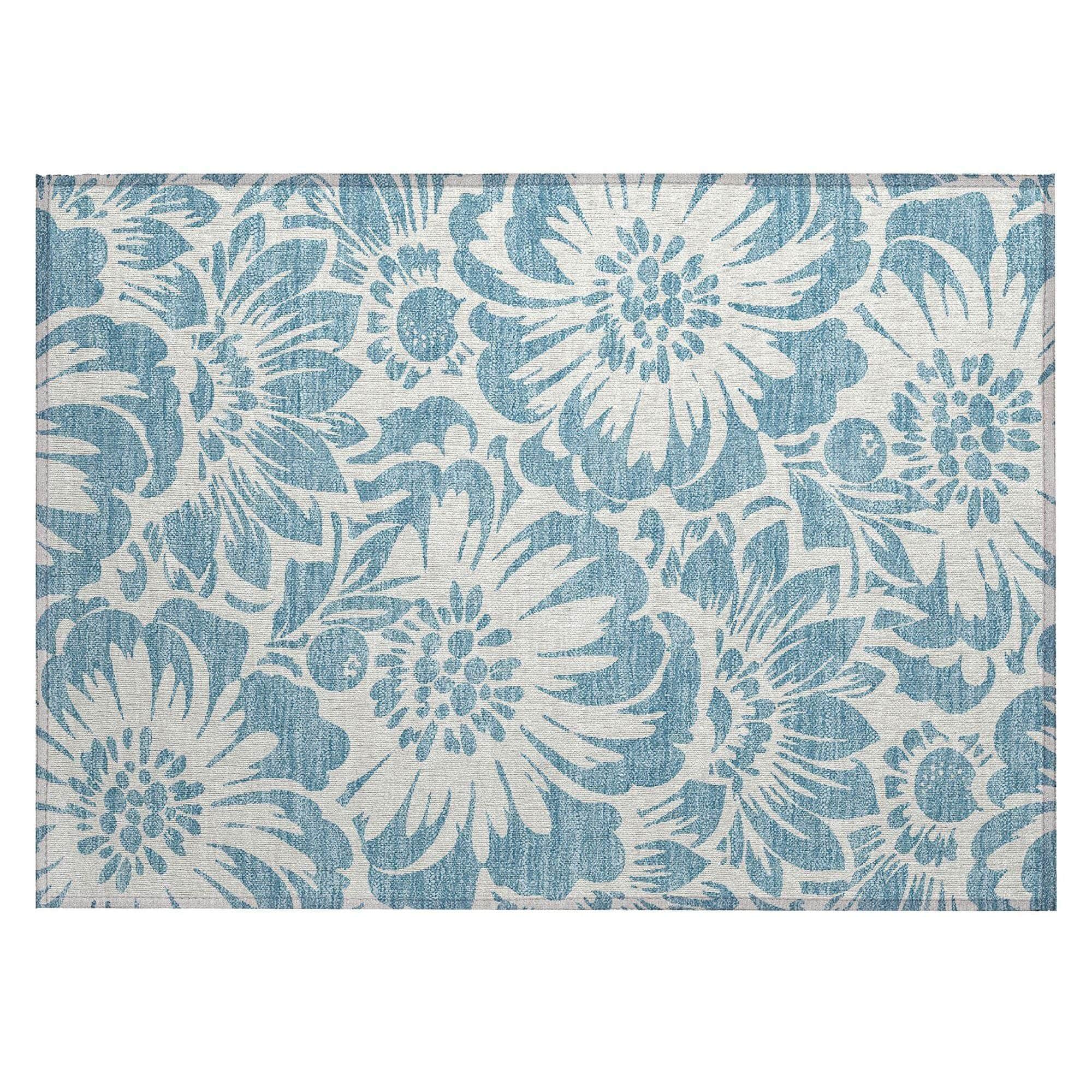 Machine Made ACN551 Denim Blue Rugs