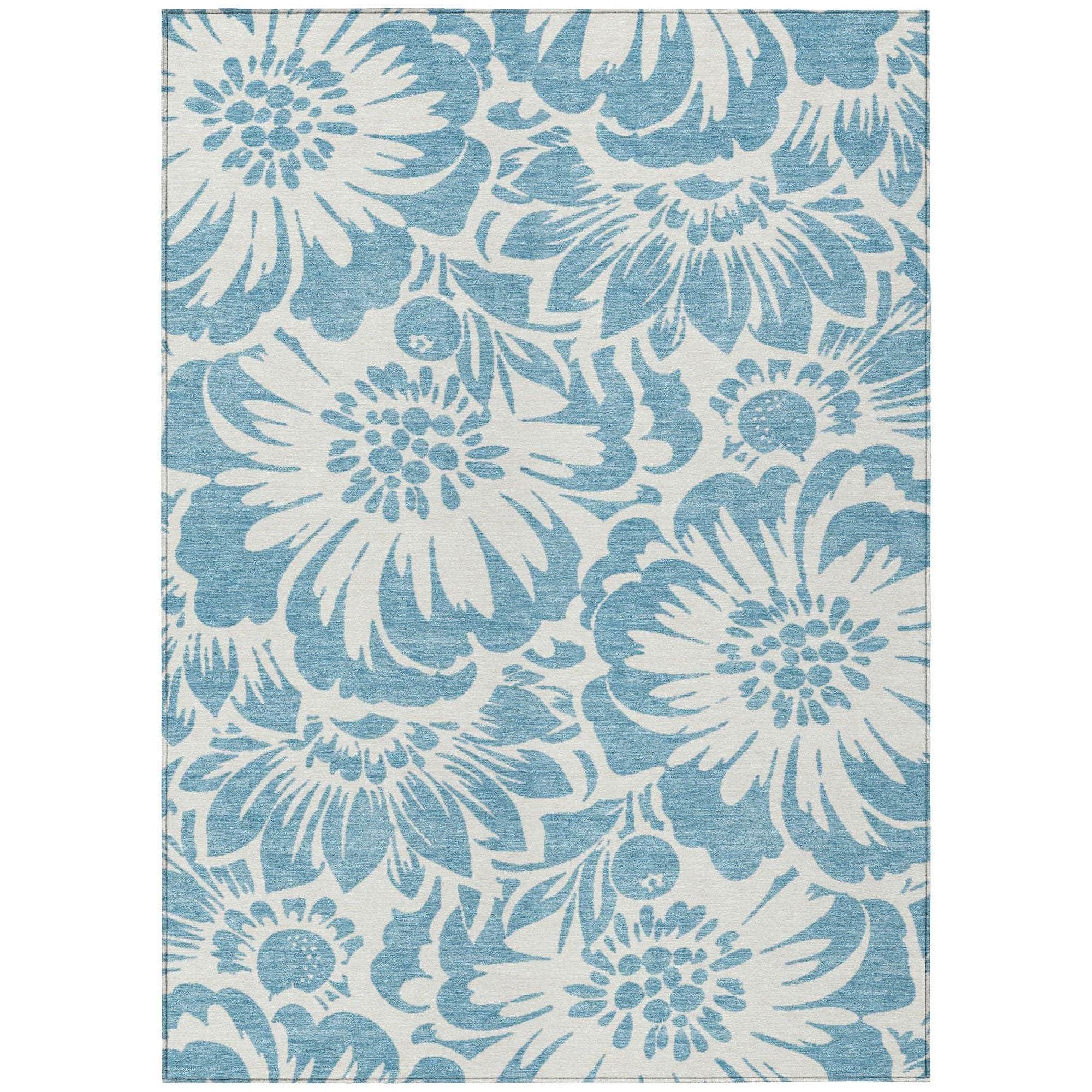 Machine Made ACN551 Denim Blue Rugs