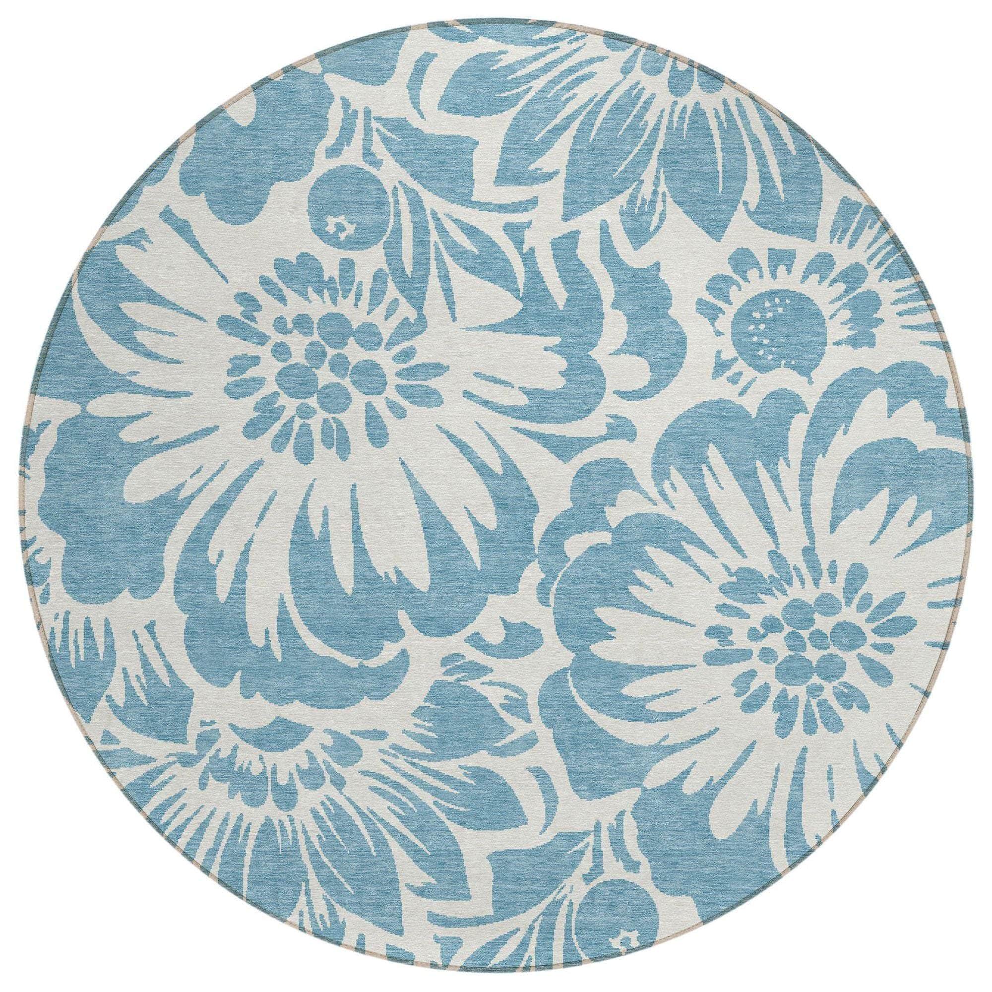 Machine Made ACN551 Denim Blue Rugs