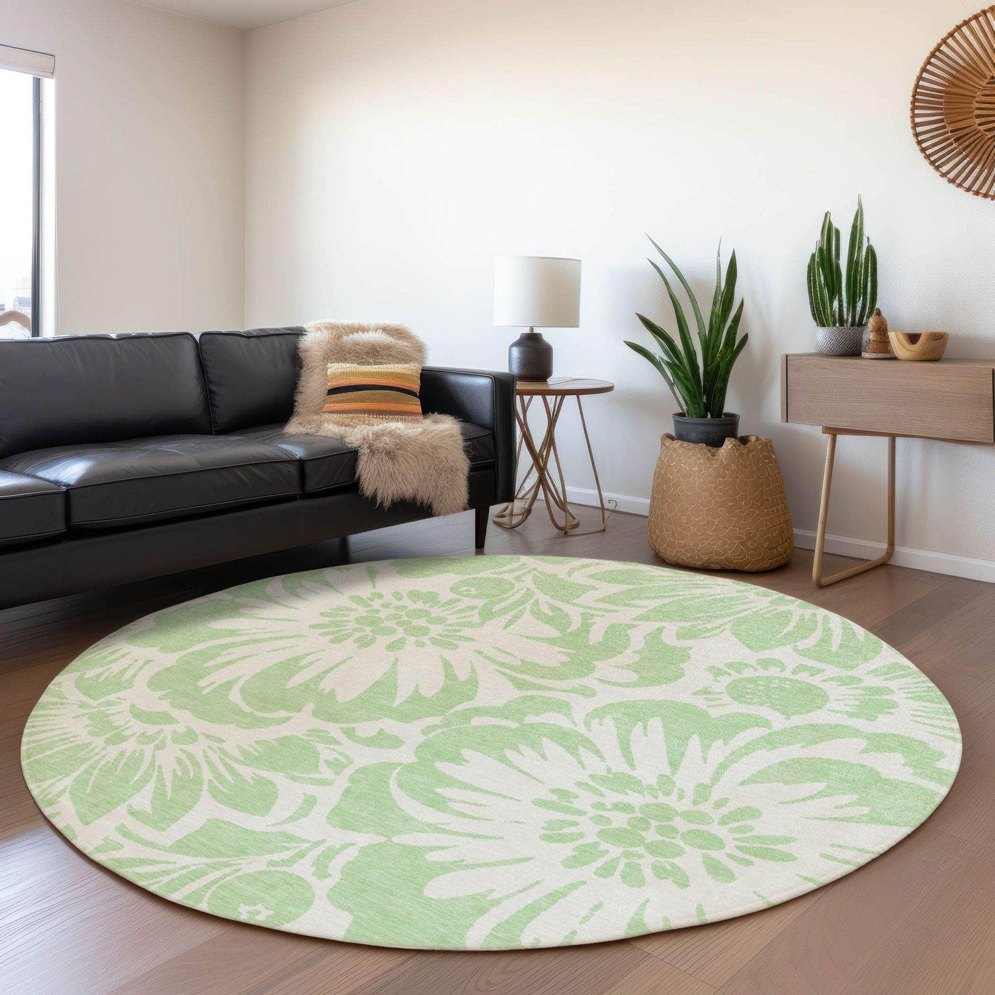 Machine Made ACN551 Mint Green Rugs