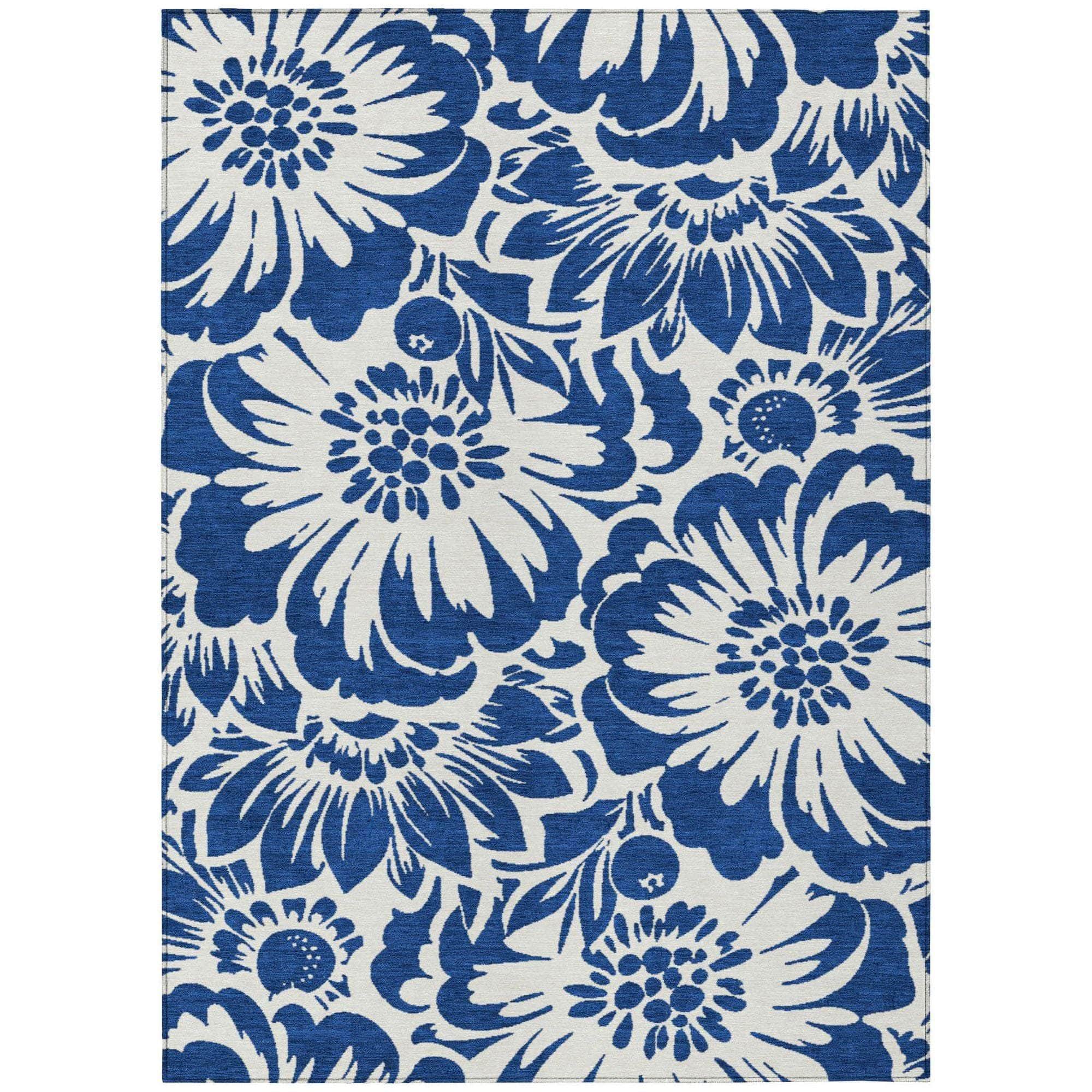 Machine Made ACN551 Navy Blue Rugs