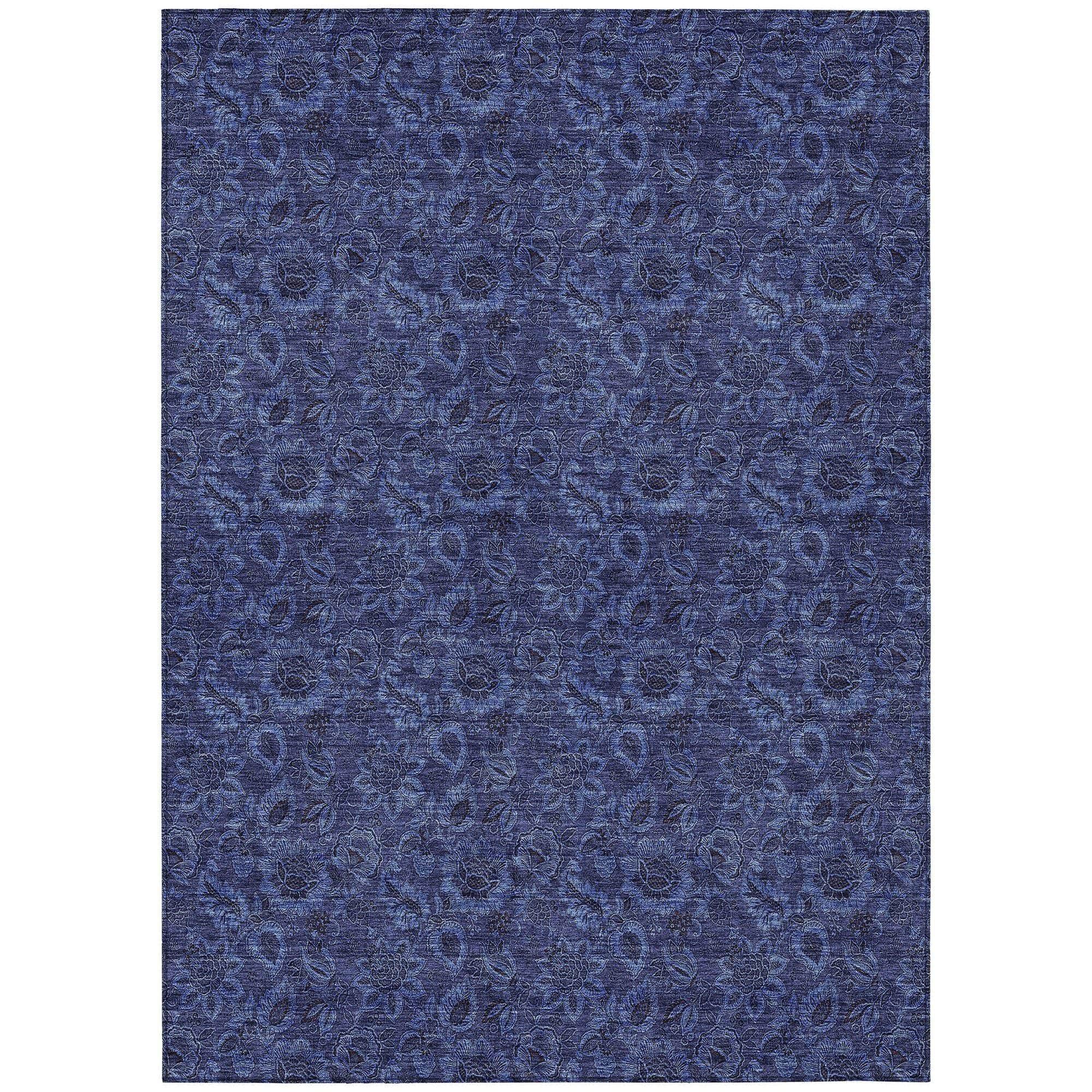 Machine Made ACN661 Navy Blue Rugs
