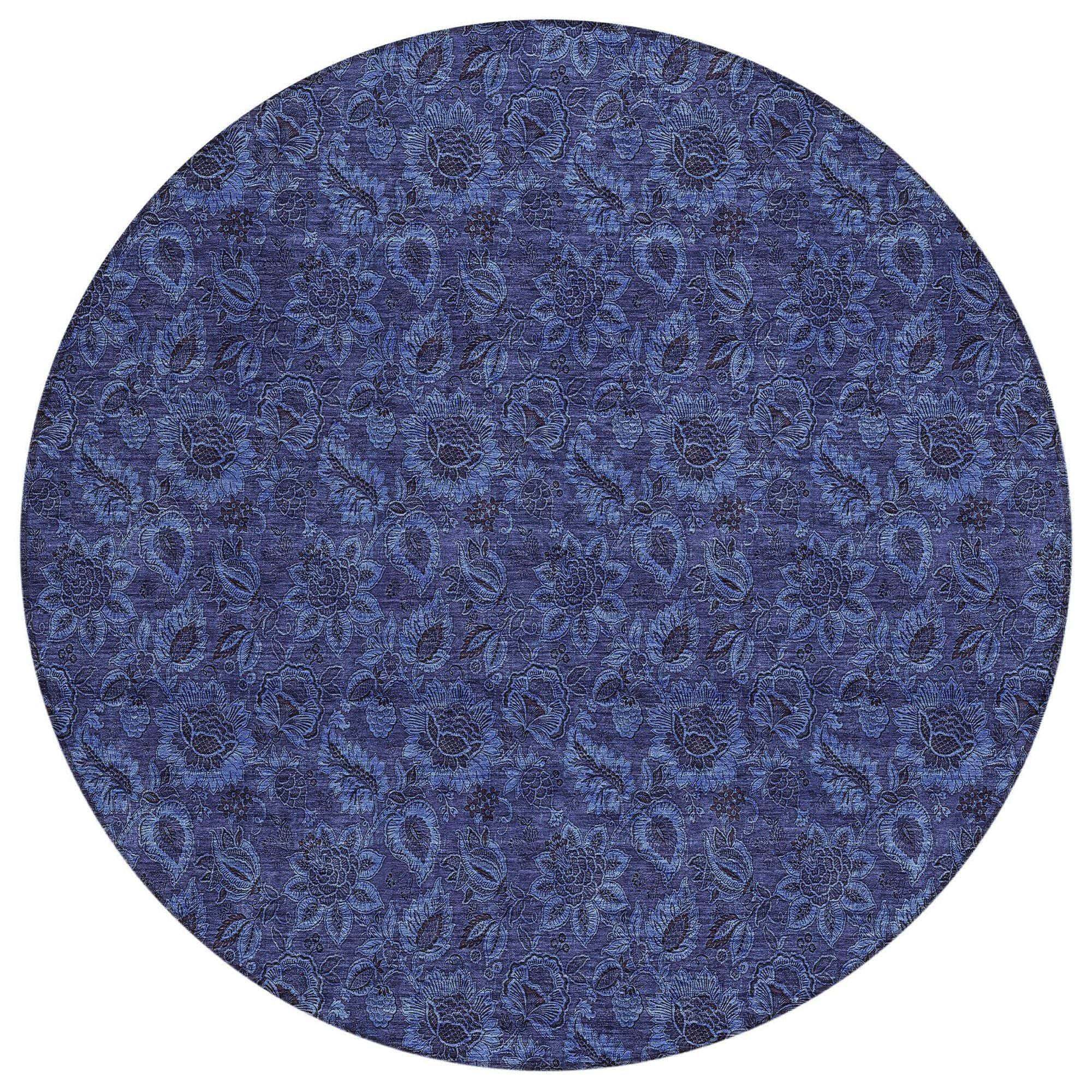 Machine Made ACN661 Navy Blue Rugs