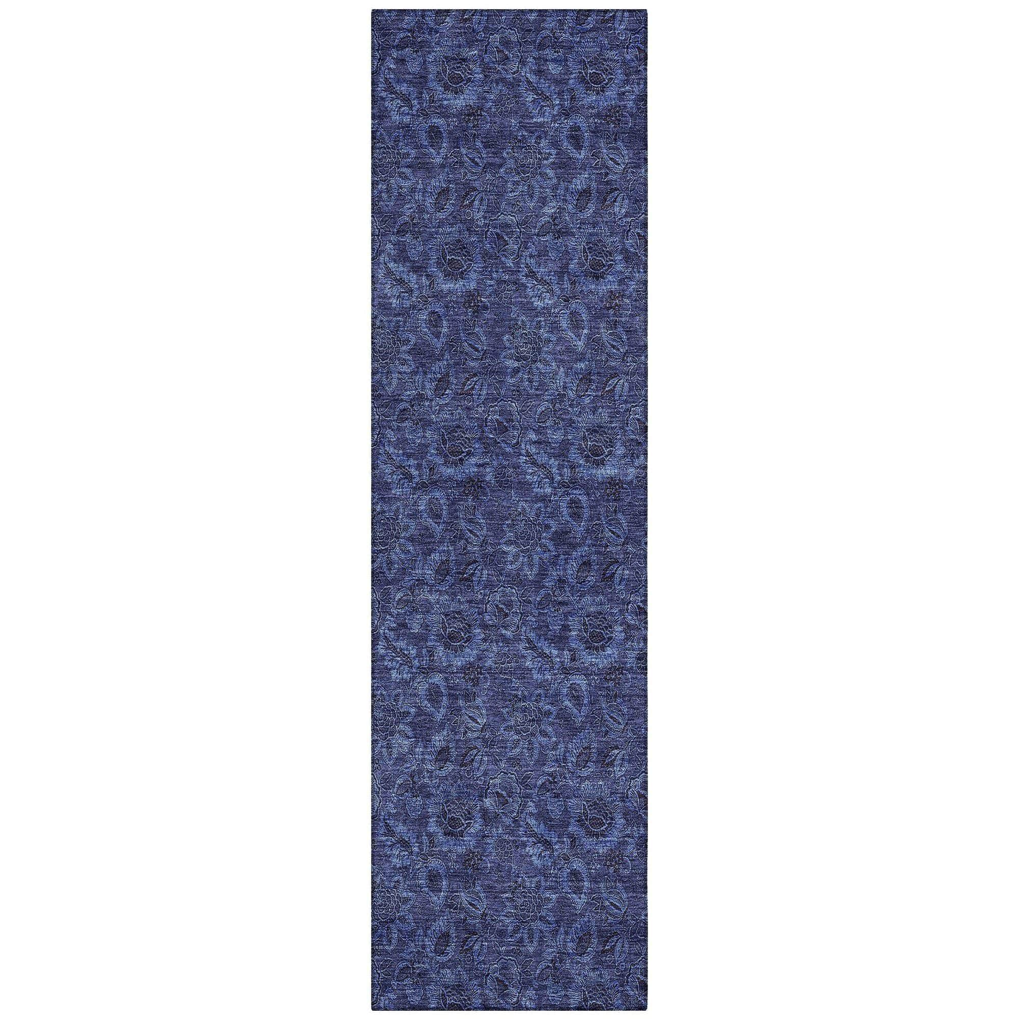 Machine Made ACN661 Navy Blue Rugs