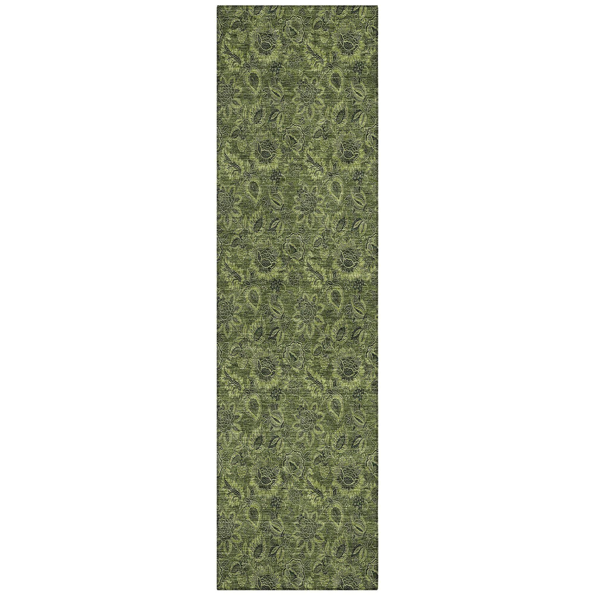 Machine Made ACN661 Olive Green Rugs
