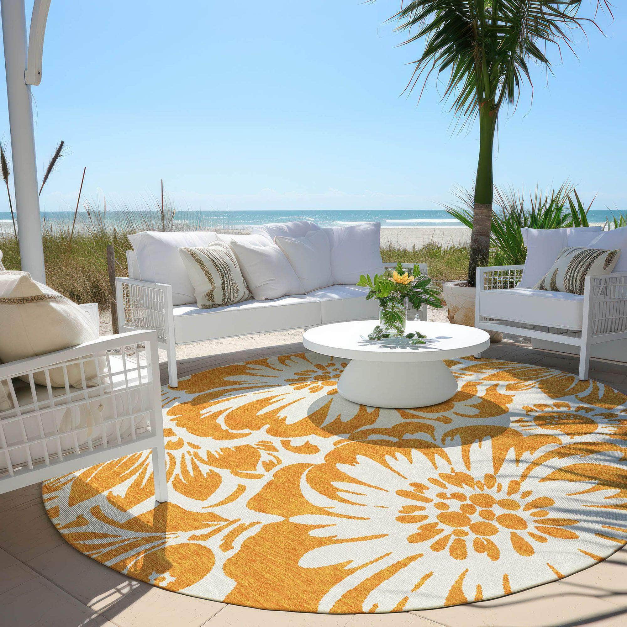 Machine Made ACN551 Orange Rugs