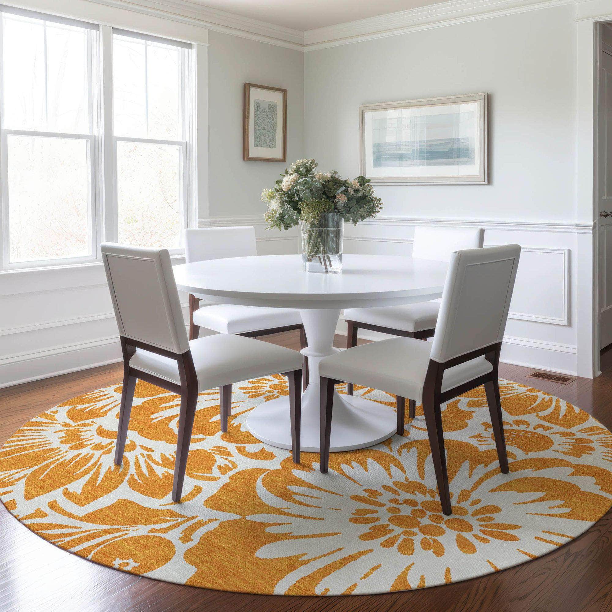 Machine Made ACN551 Orange Rugs