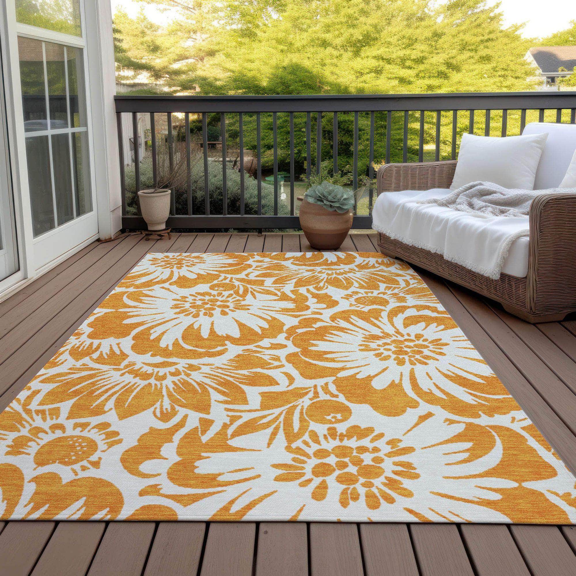Machine Made ACN551 Orange Rugs
