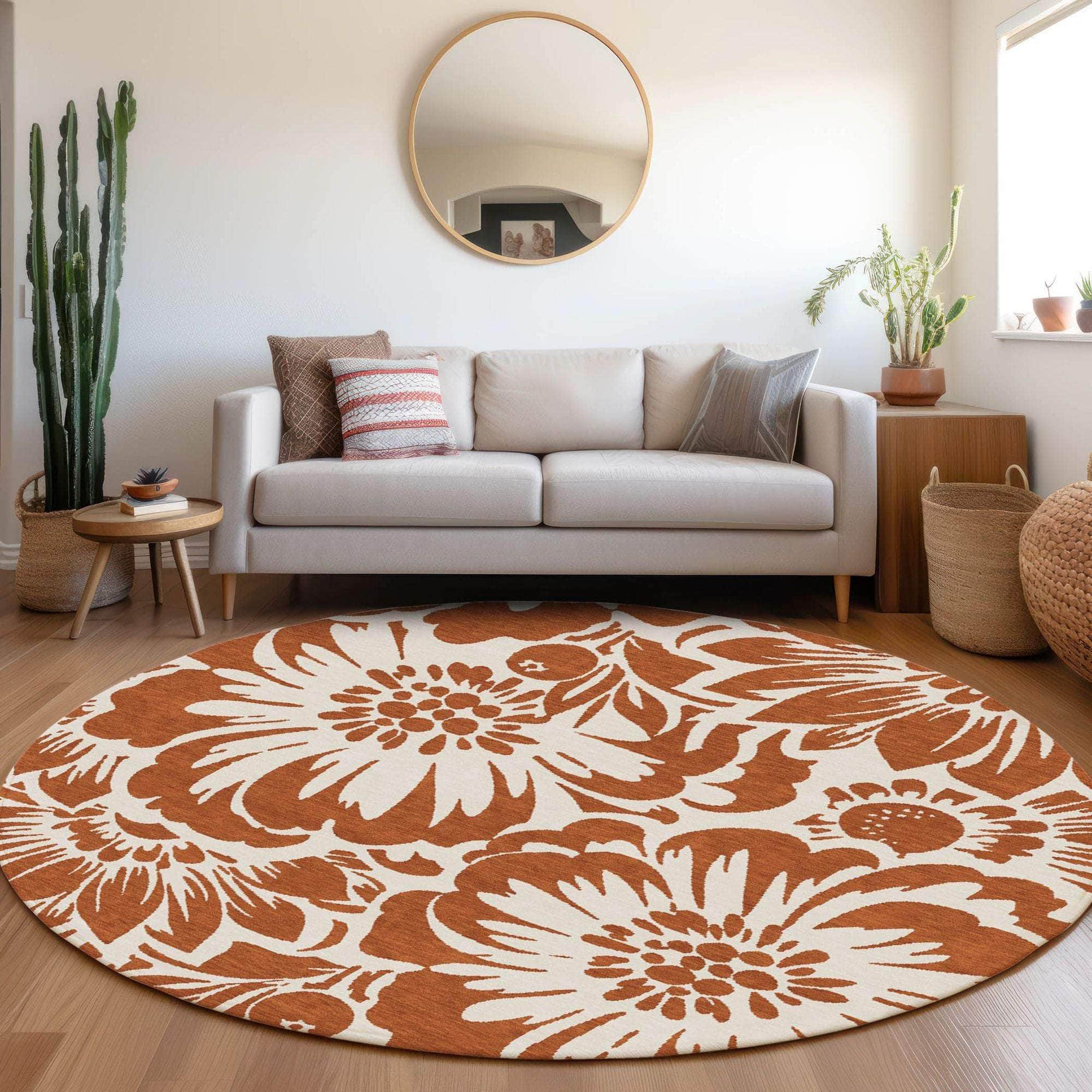 Machine Made ACN551 Paprika Orange Rugs