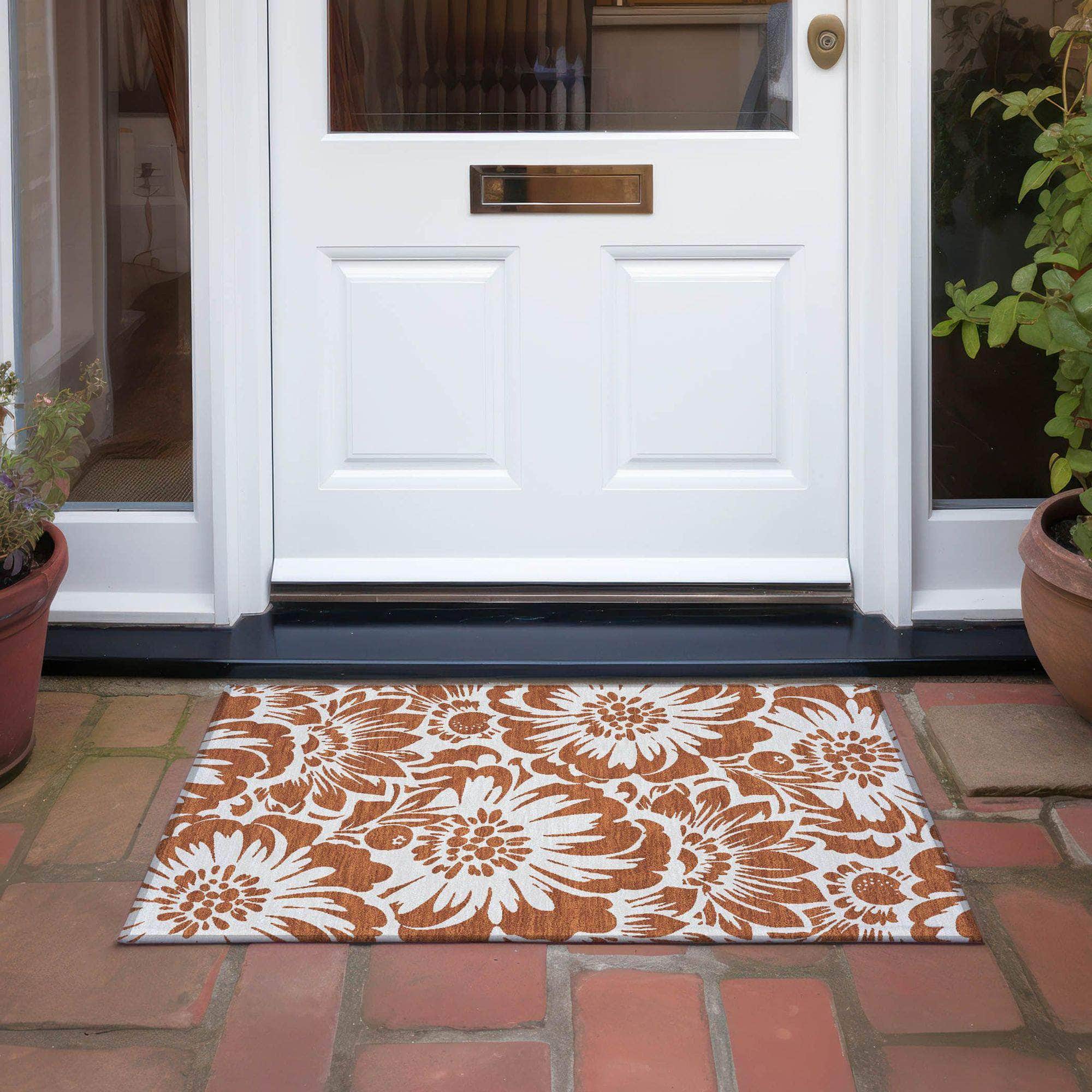 Machine Made ACN551 Paprika Orange Rugs