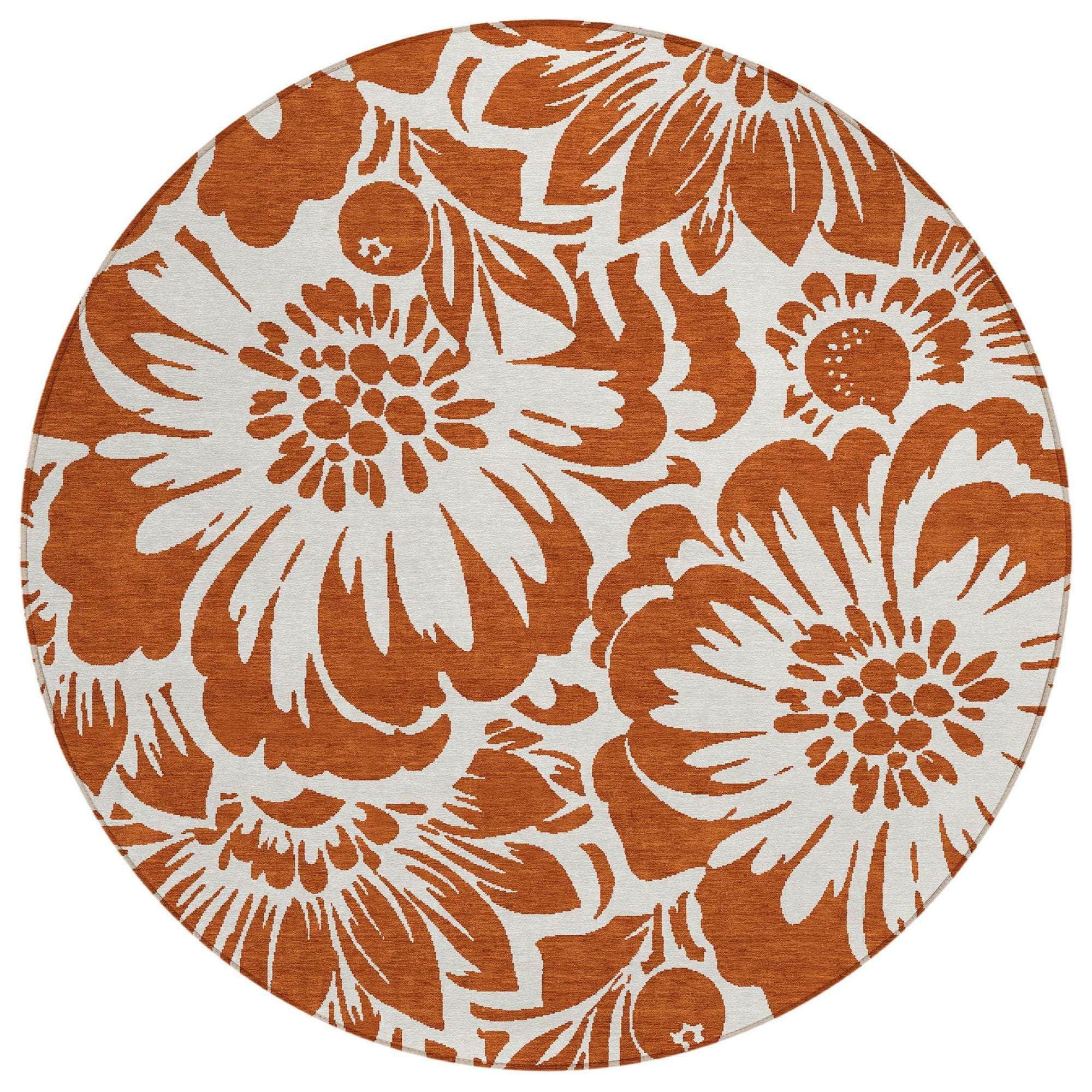 Machine Made ACN551 Paprika Orange Rugs