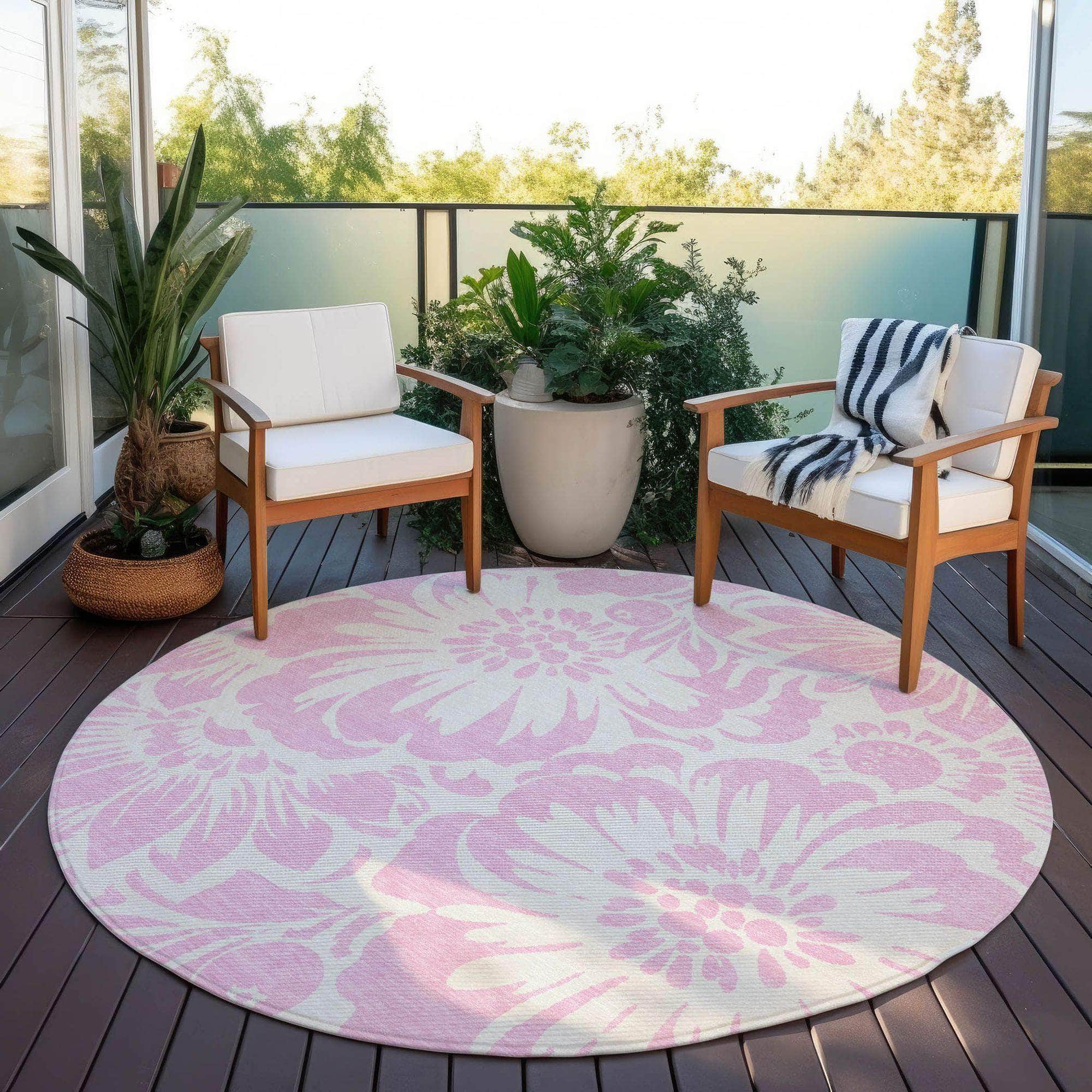 Machine Made ACN551 Pink Rugs