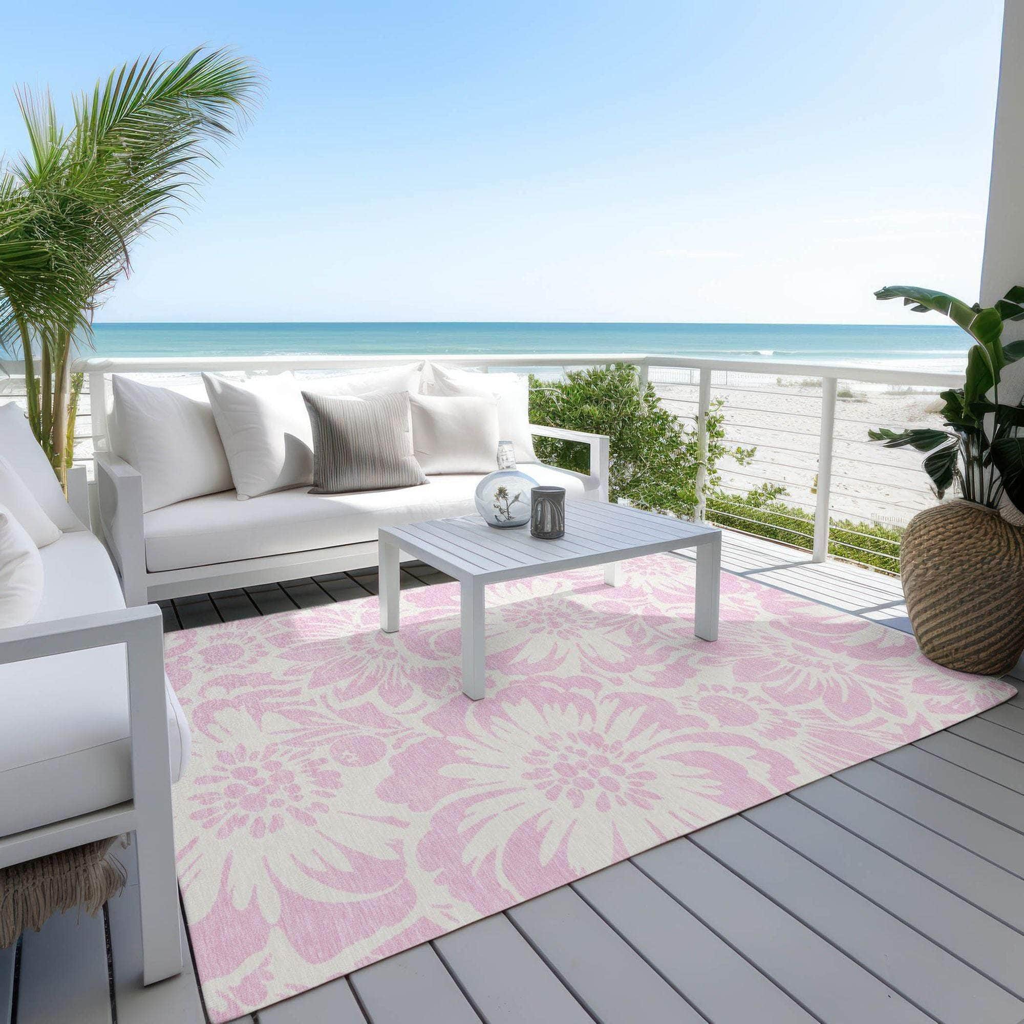 Machine Made ACN551 Pink Rugs