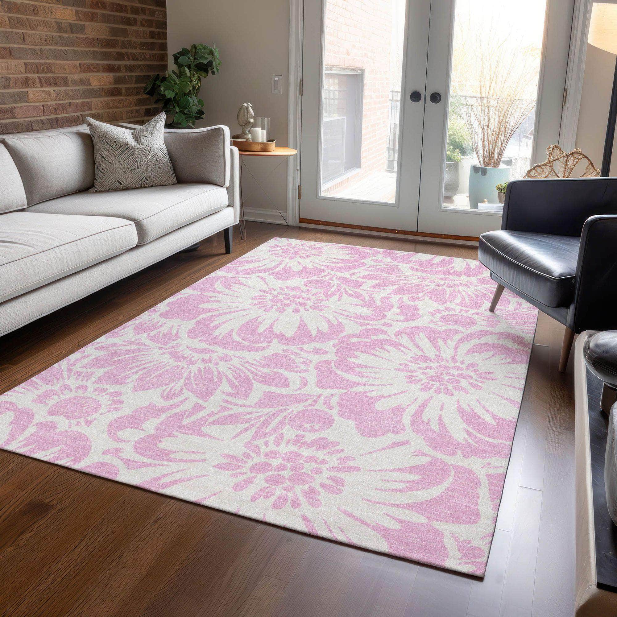 Machine Made ACN551 Pink Rugs