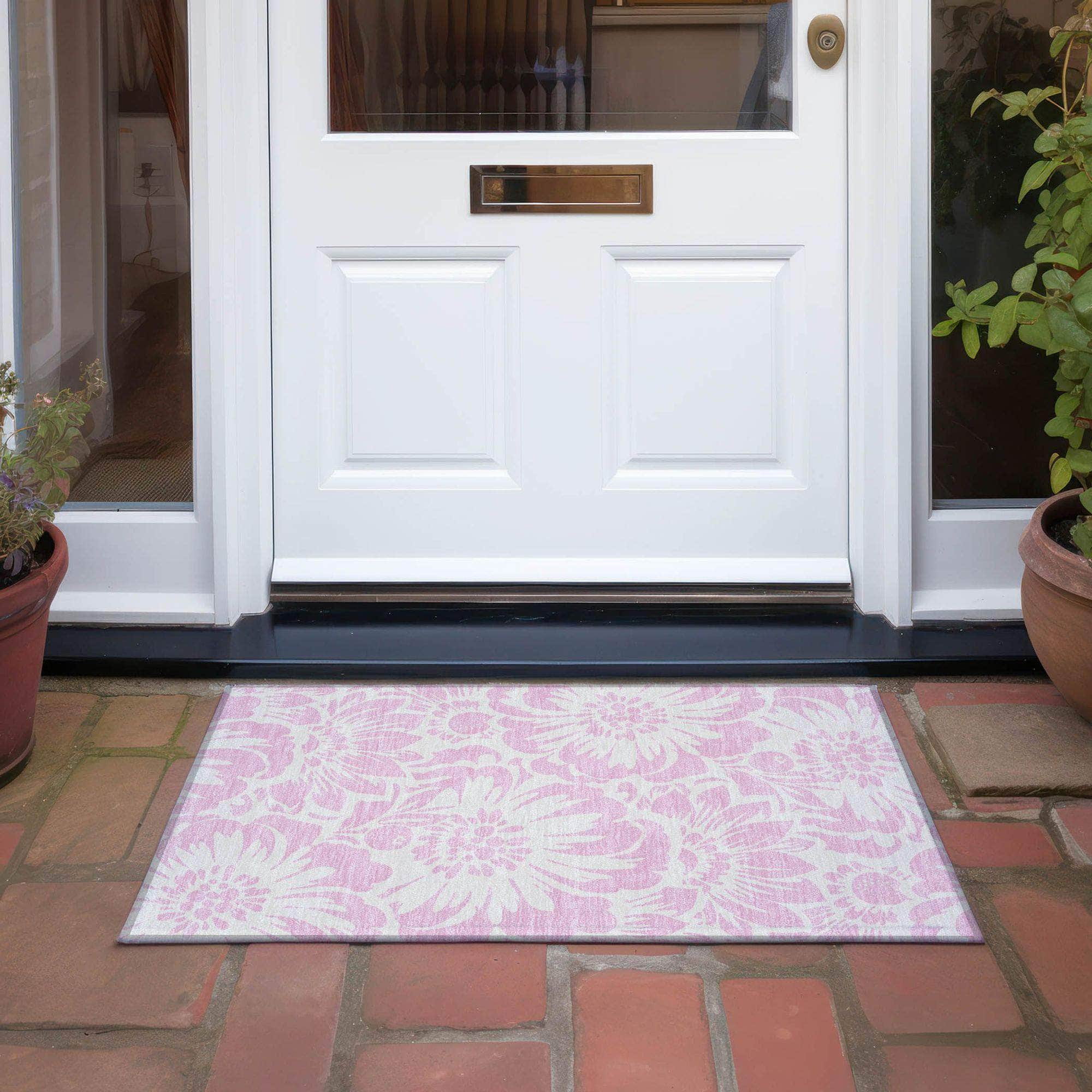 Machine Made ACN551 Pink Rugs