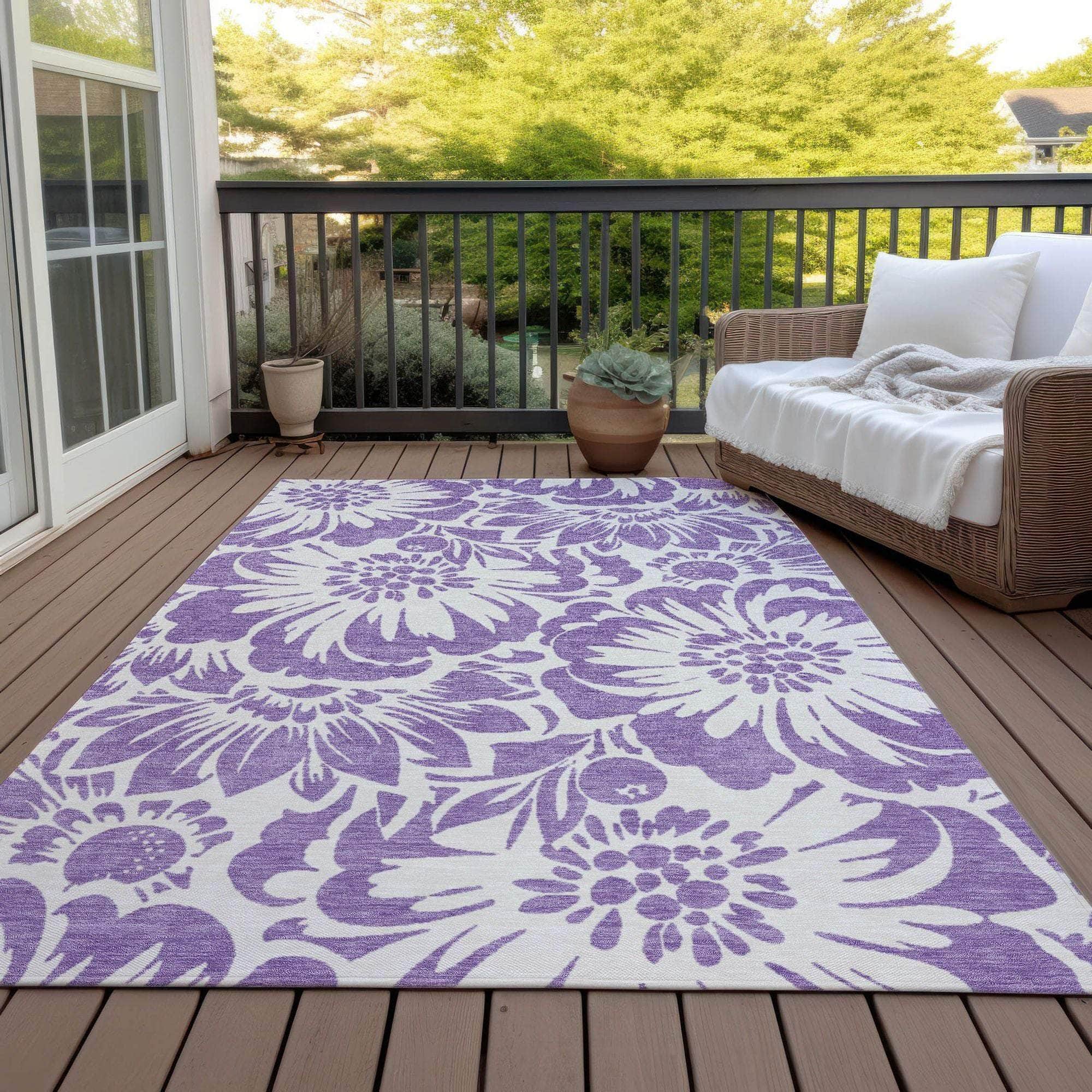 Machine Made ACN551 Purple Rugs