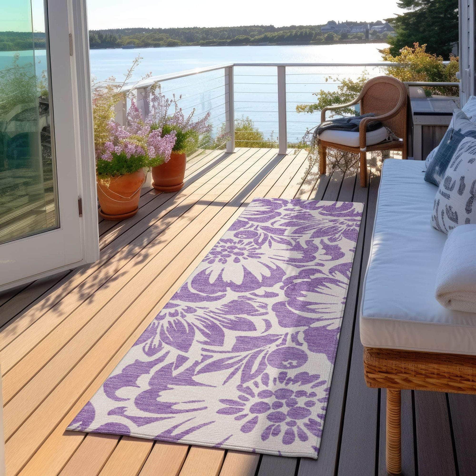 Machine Made ACN551 Purple Rugs