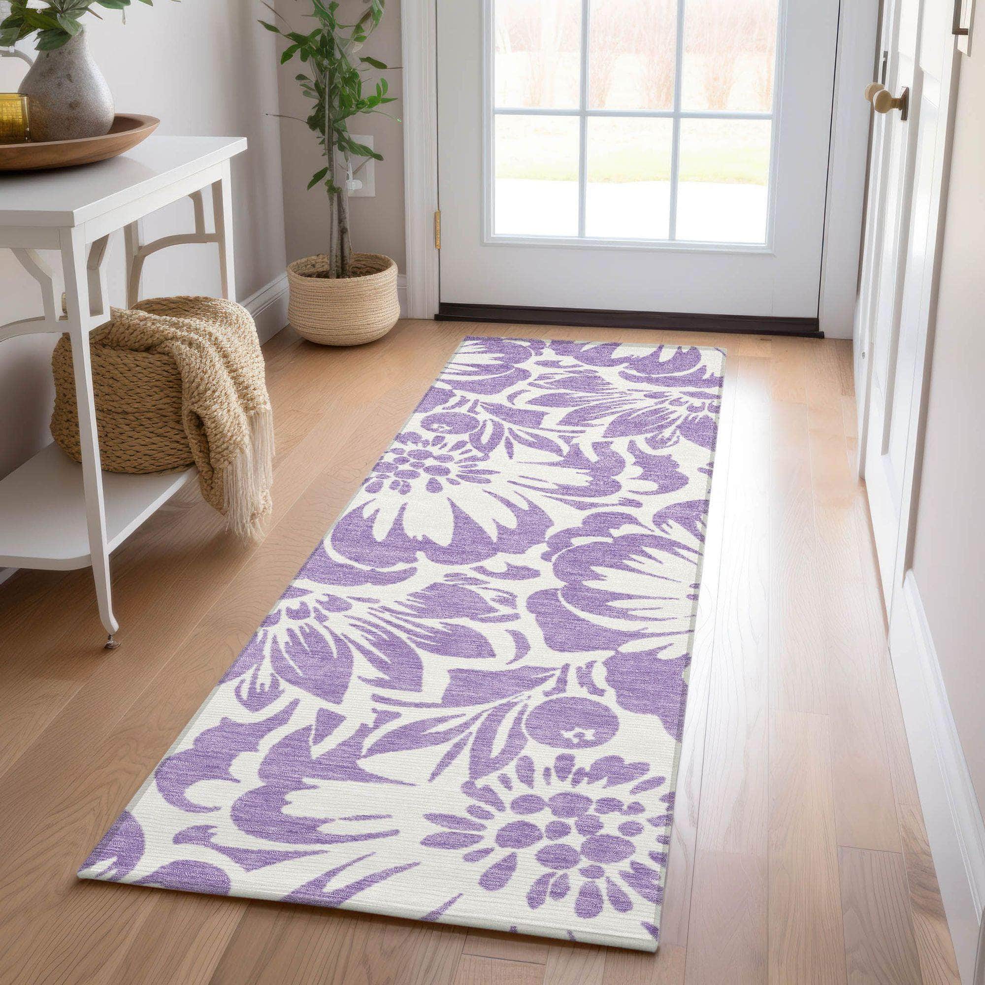 Machine Made ACN551 Purple Rugs
