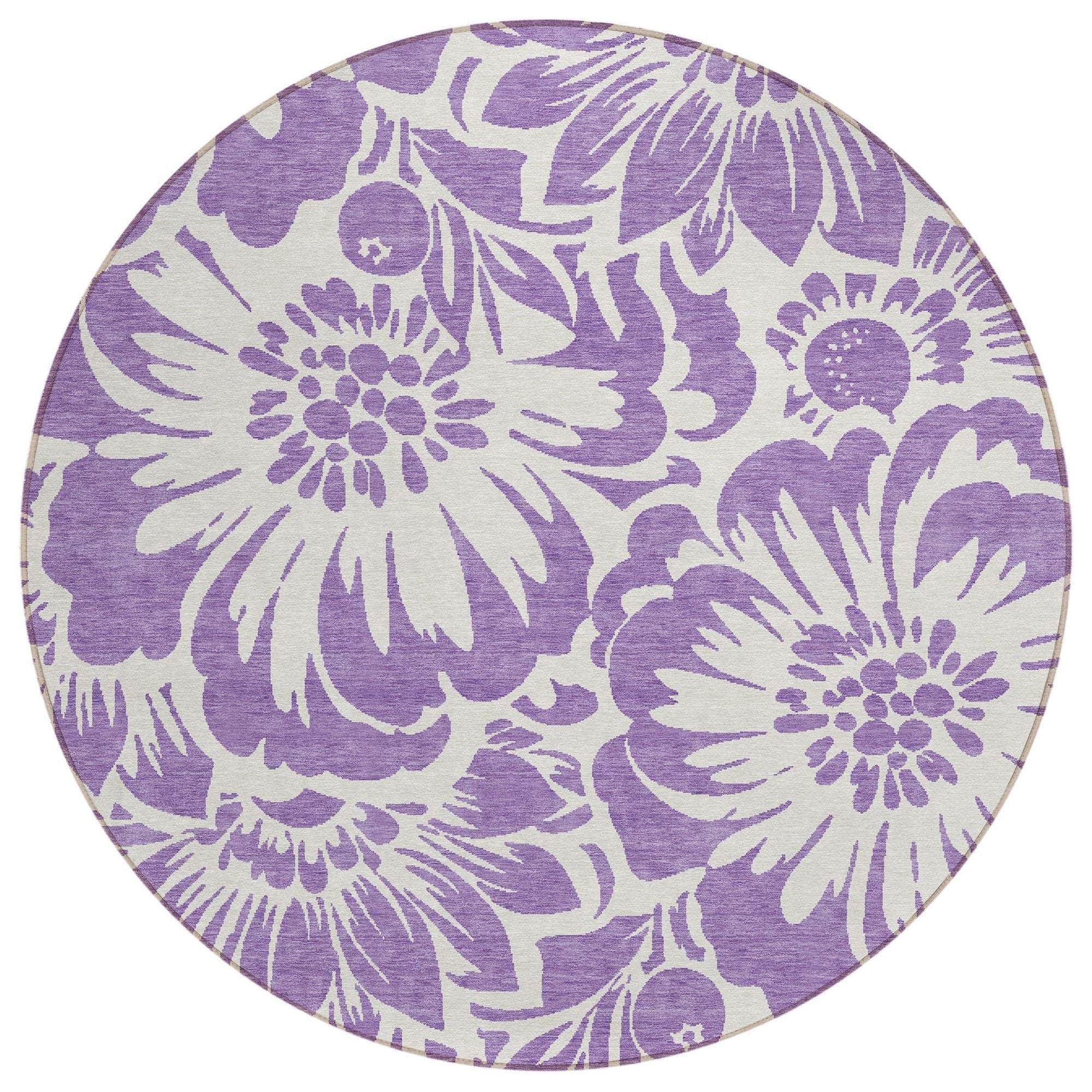 Machine Made ACN551 Purple Rugs
