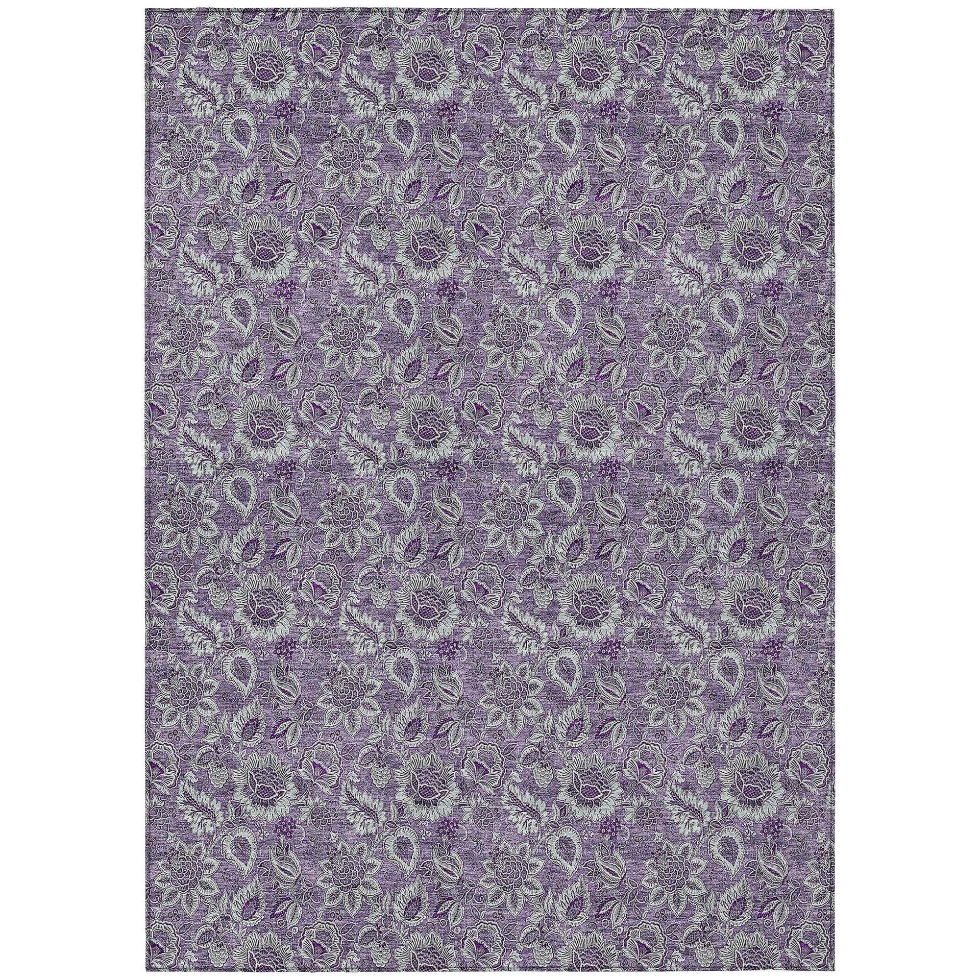 Machine Made ACN661 Purple Rugs