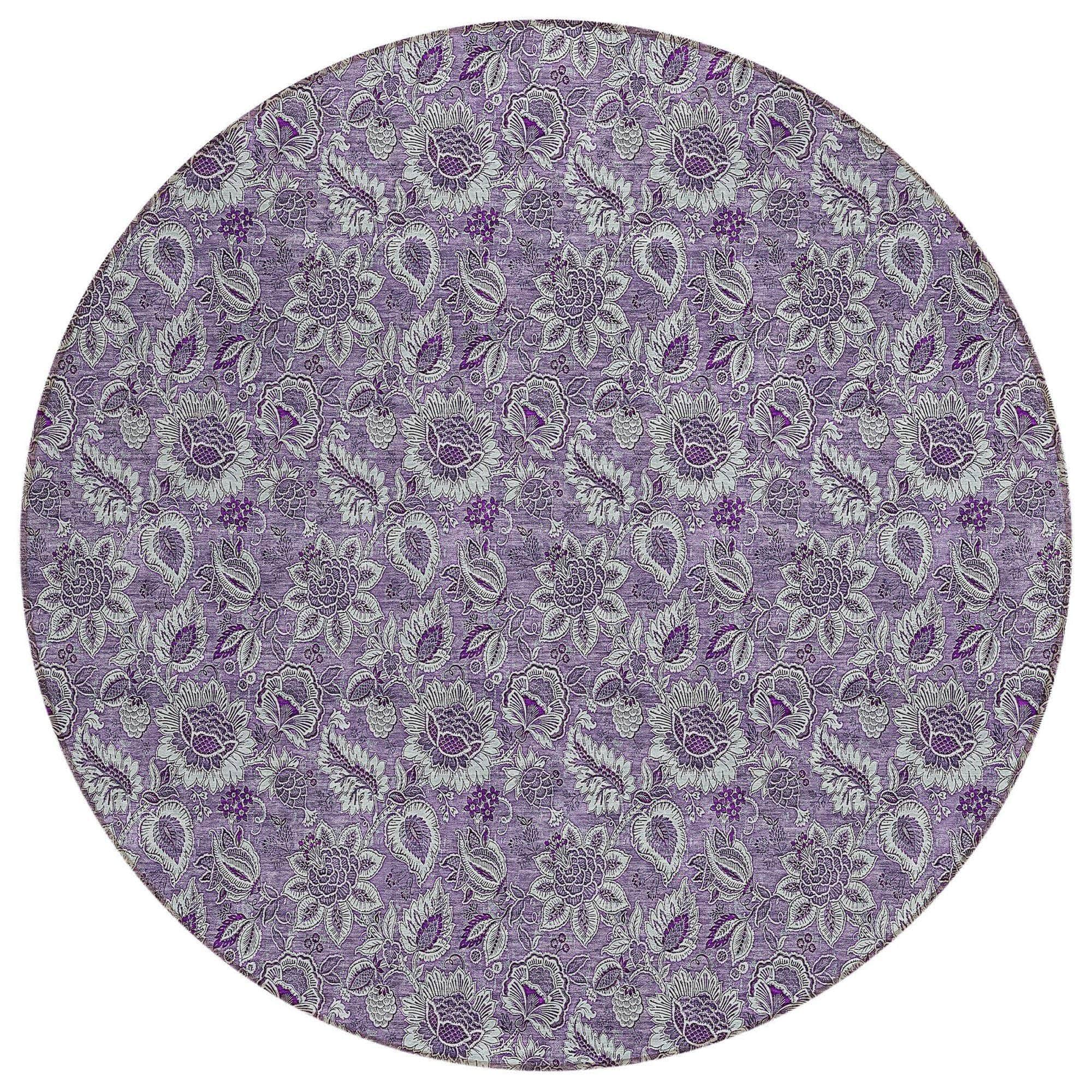 Machine Made ACN661 Purple Rugs