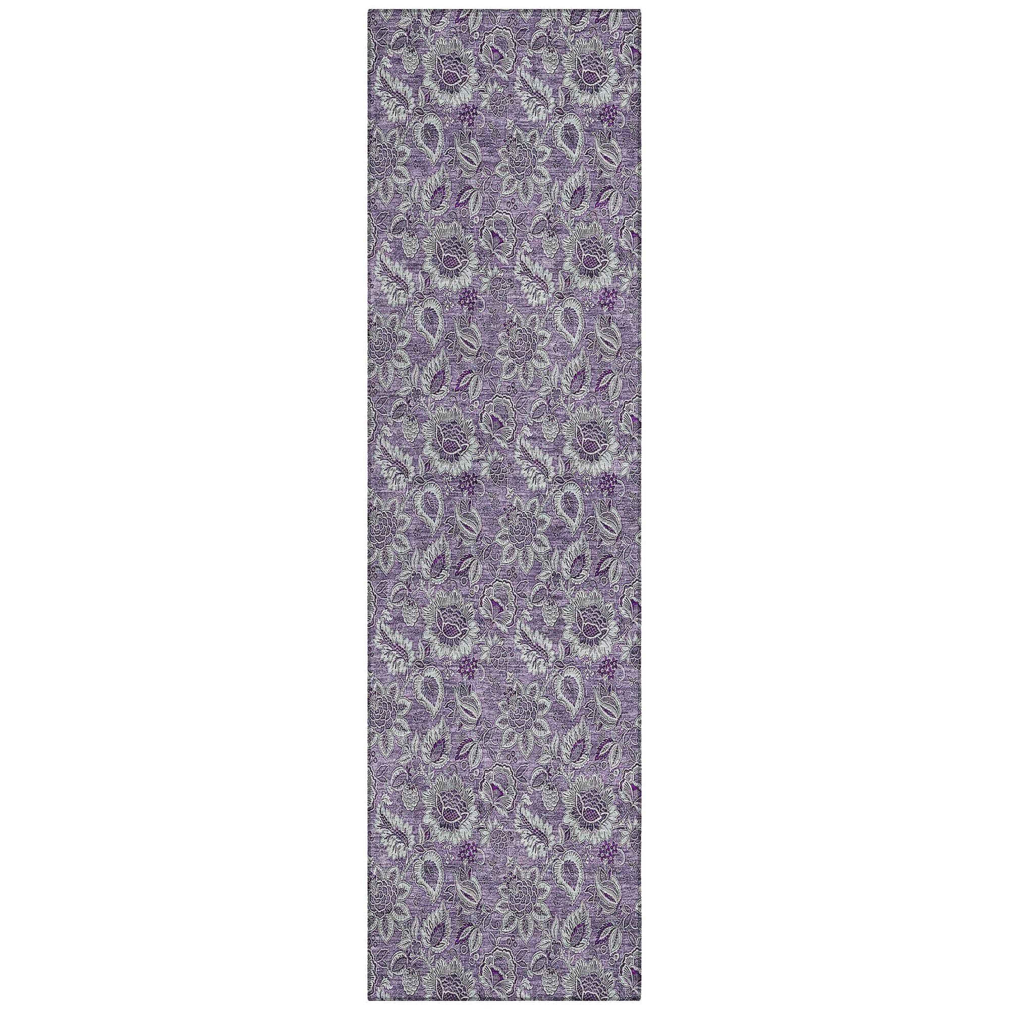 Machine Made ACN661 Purple Rugs