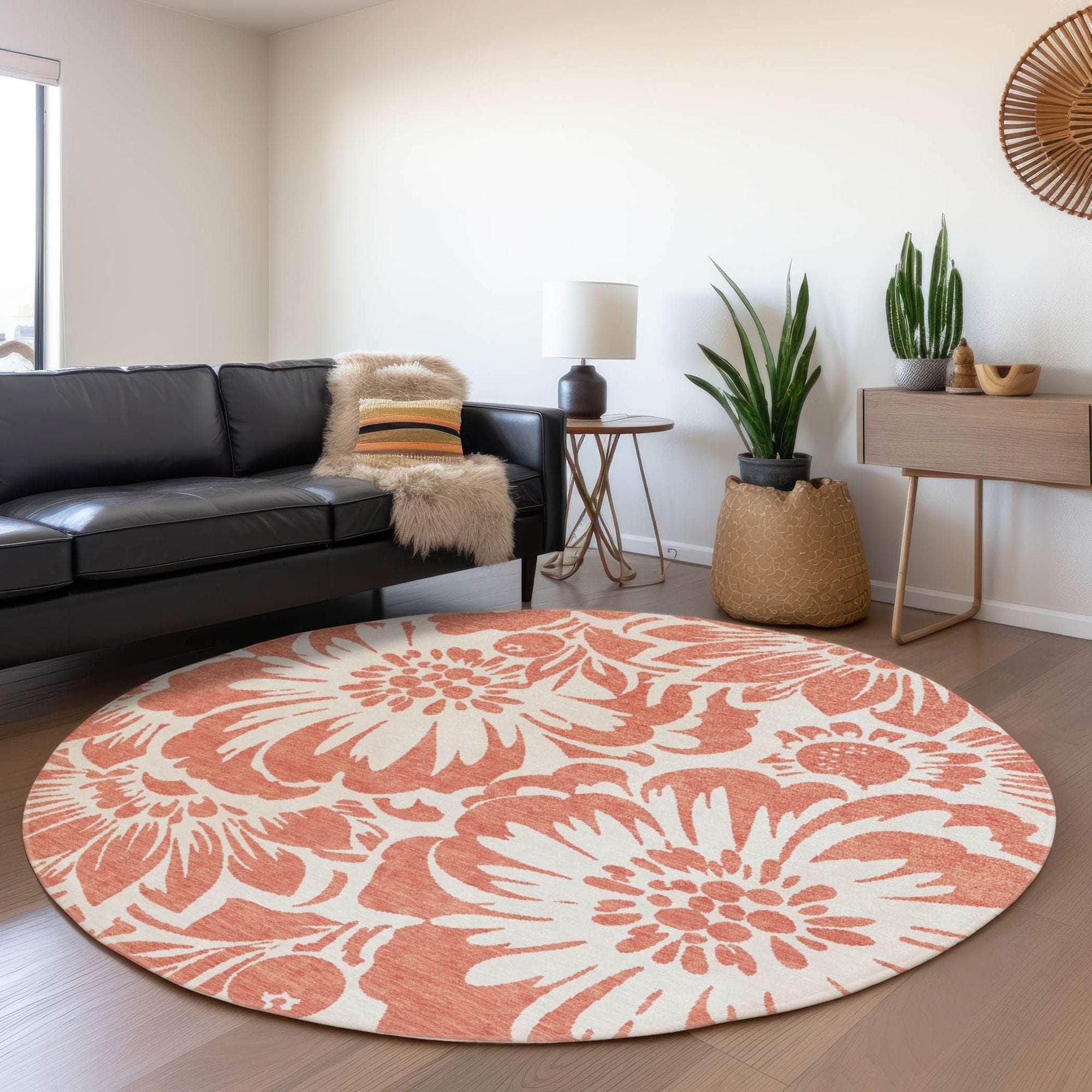 Machine Made ACN551 Salmon Orange Rugs