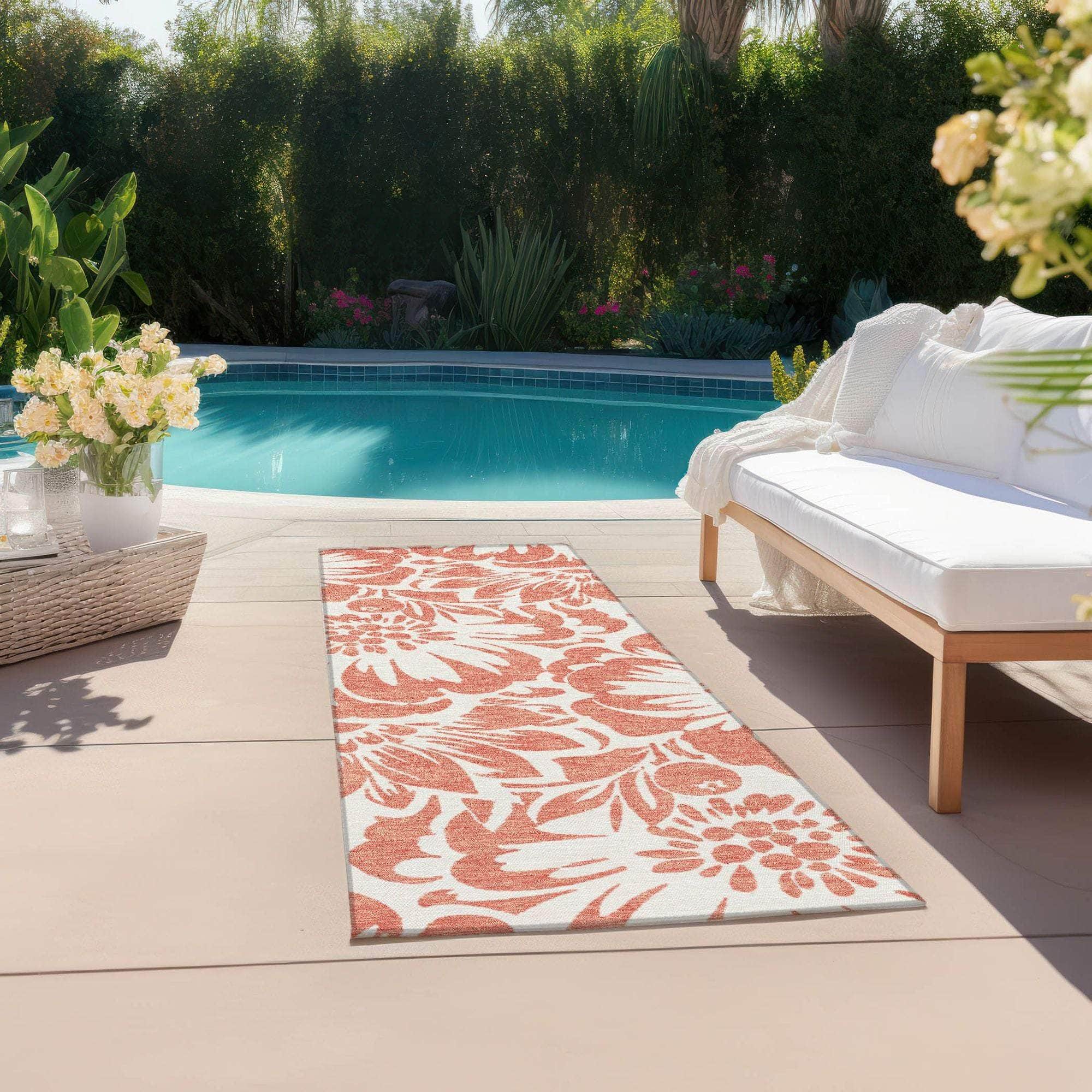 Machine Made ACN551 Salmon Orange Rugs