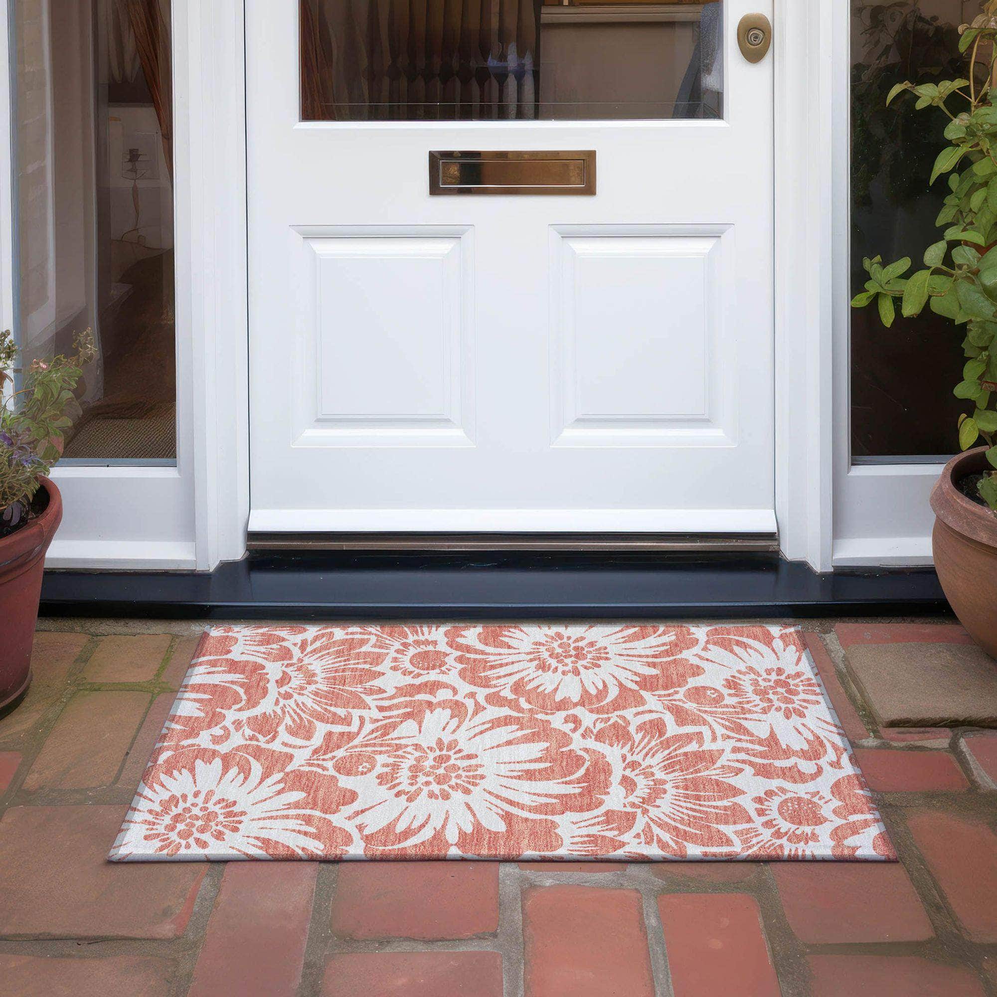 Machine Made ACN551 Salmon Orange Rugs
