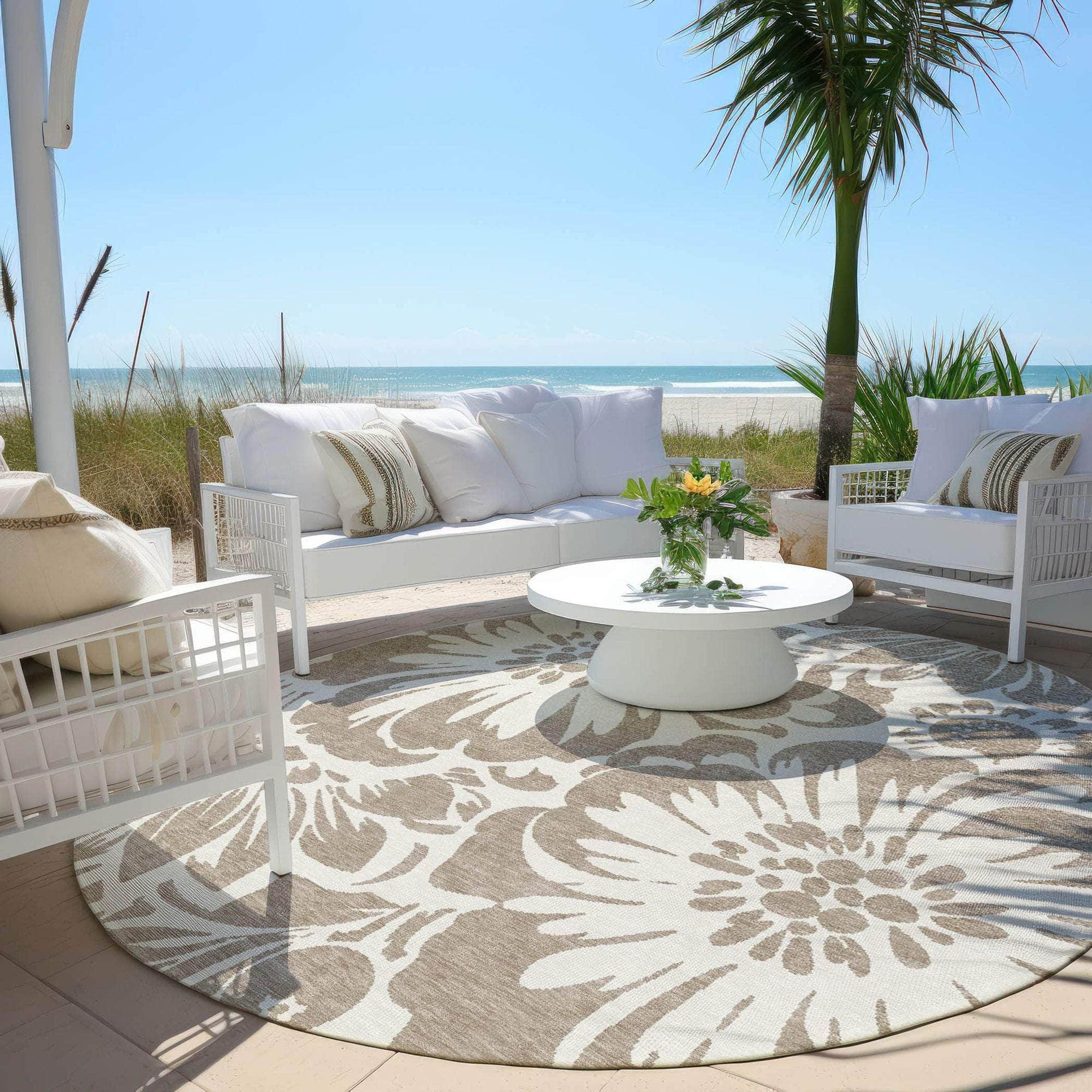 Machine Made ACN551 Taupe Brown Rugs