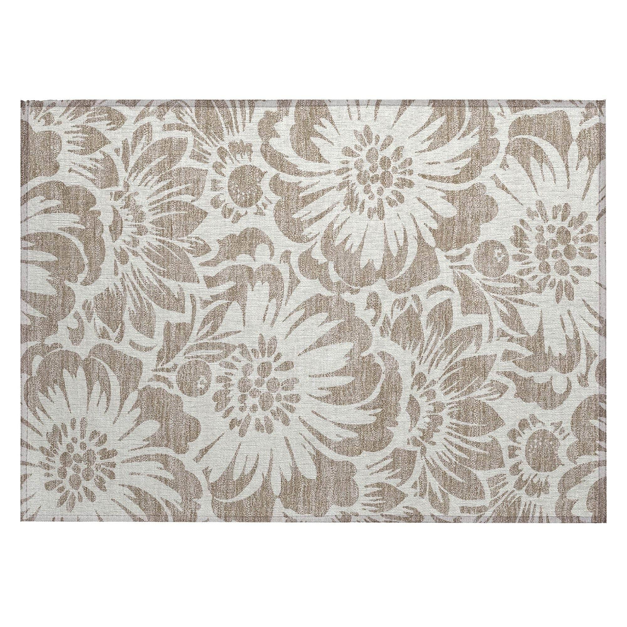 Machine Made ACN551 Taupe Brown Rugs
