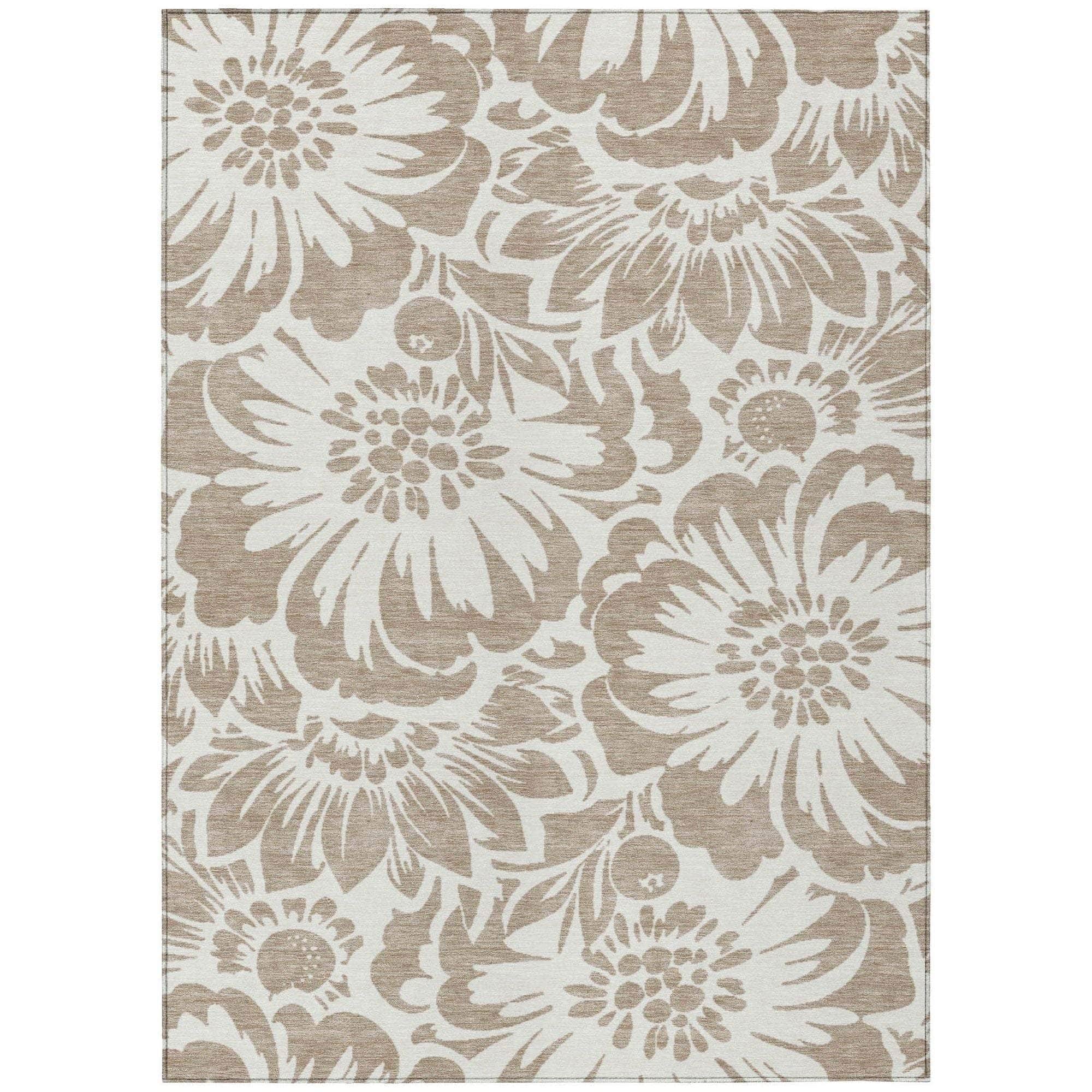 Machine Made ACN551 Taupe Brown Rugs