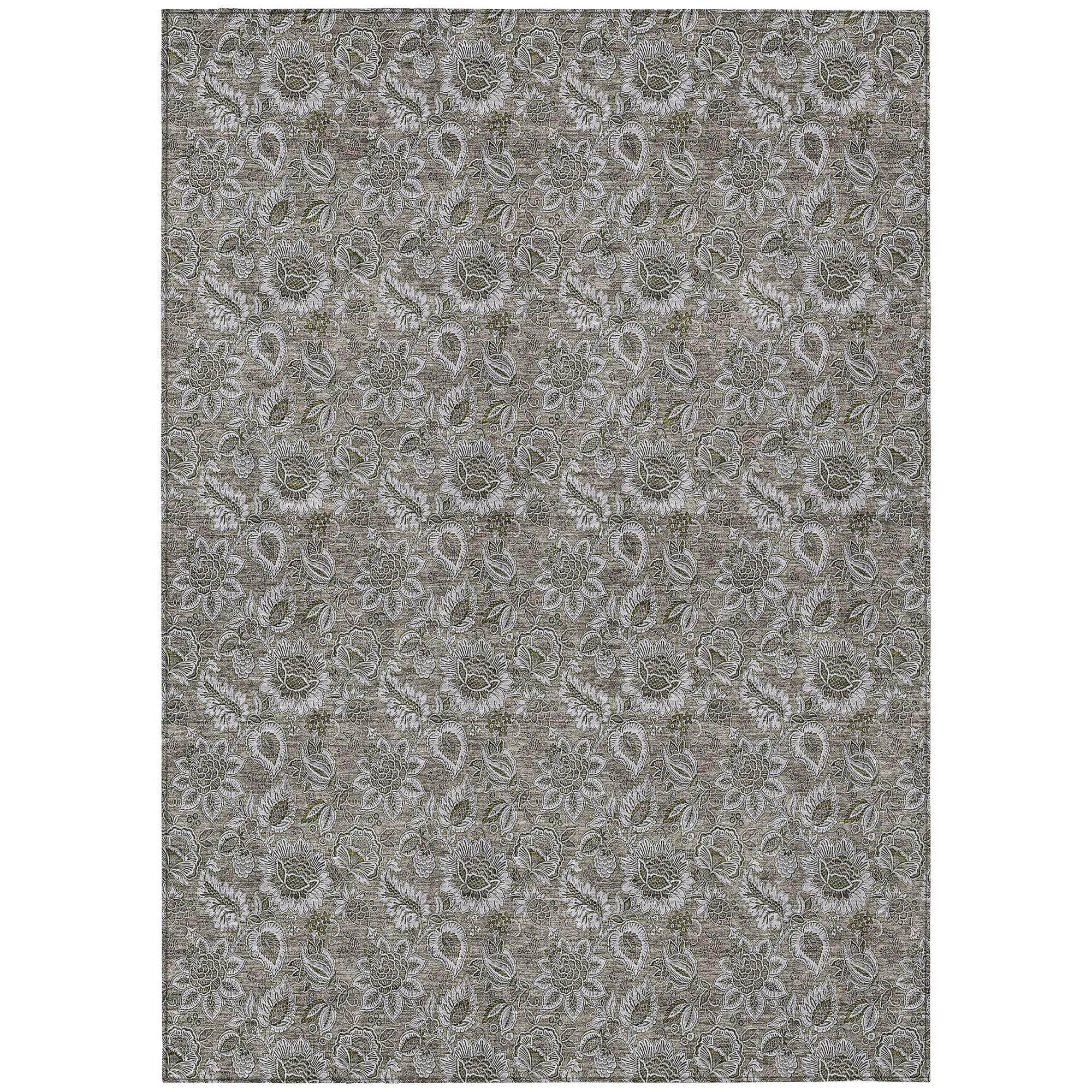Machine Made ACN661 Taupe Brown Rugs